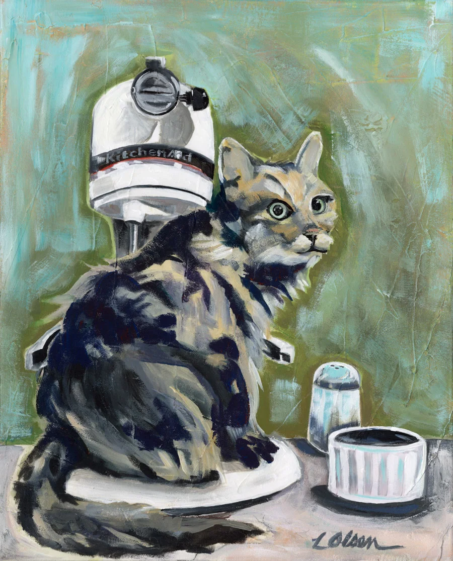 Cat in the Kitchen Aid"
