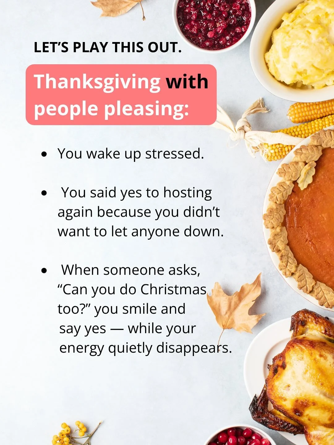 Stop people pleasing by Thanksgiving! Join my new People Pleasing Purge course, we start Monday! Link in bio