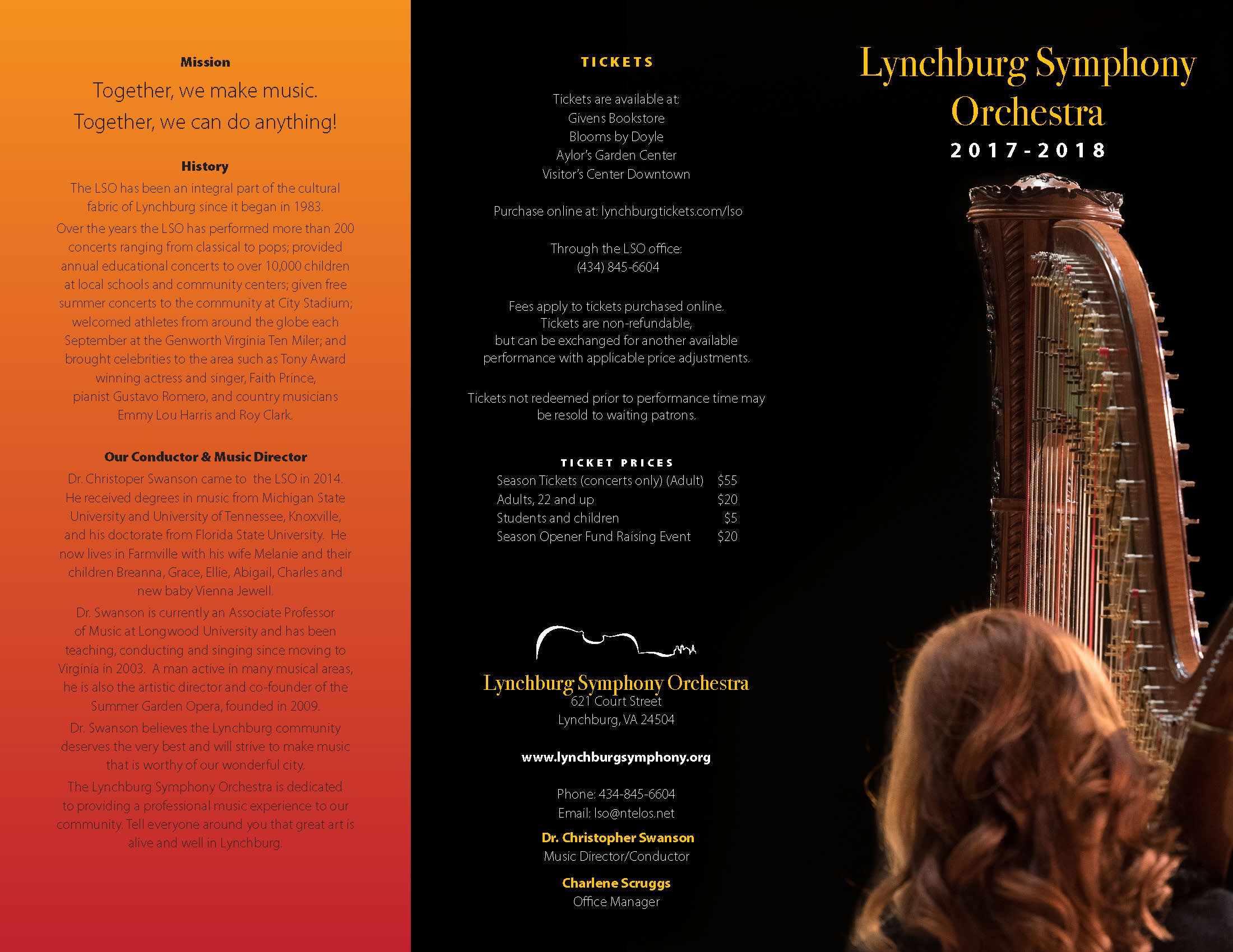 Lynchburg Symphony Orchestra 2017/18 Brochure