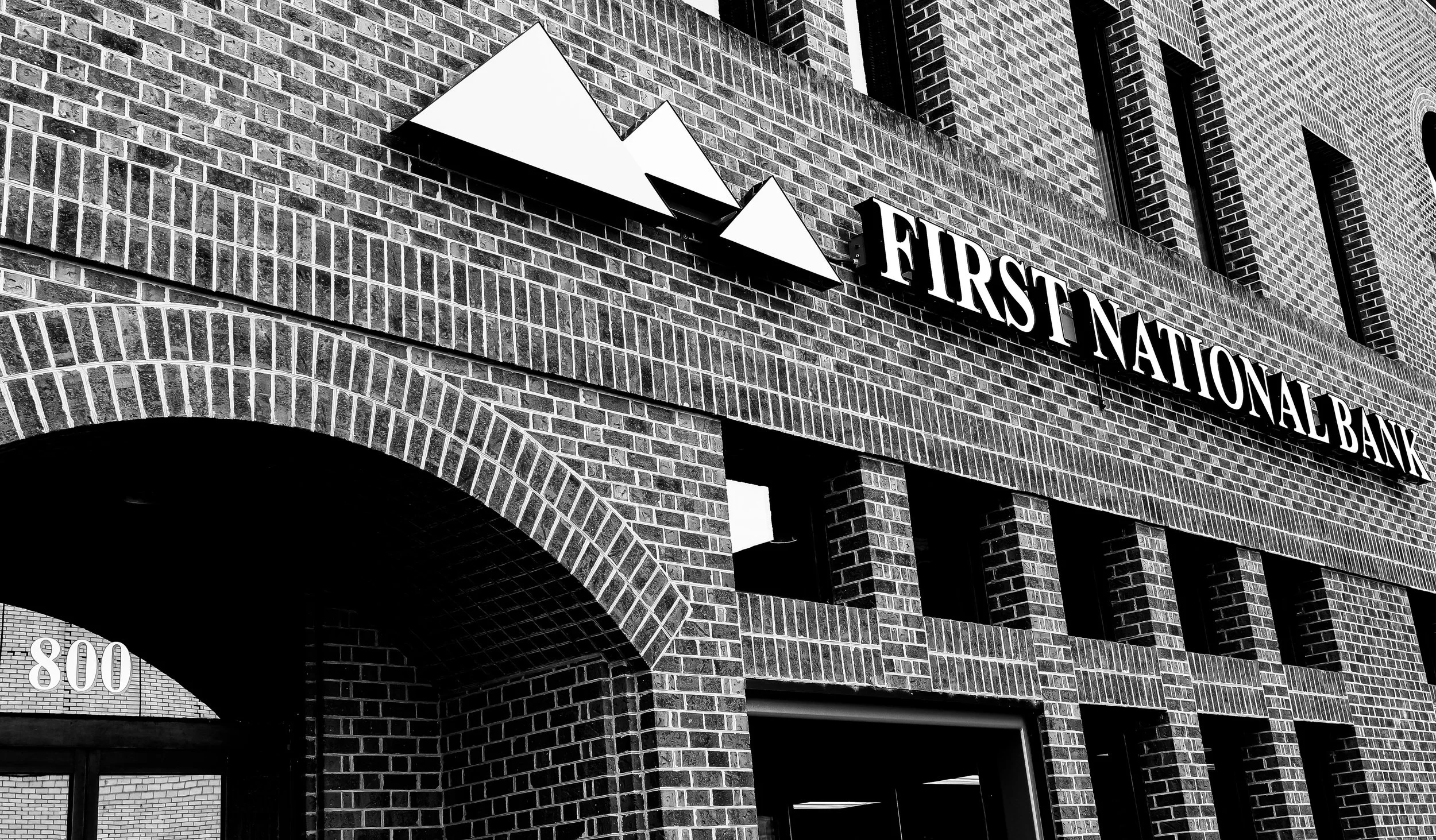 First National Bank B&W Photography