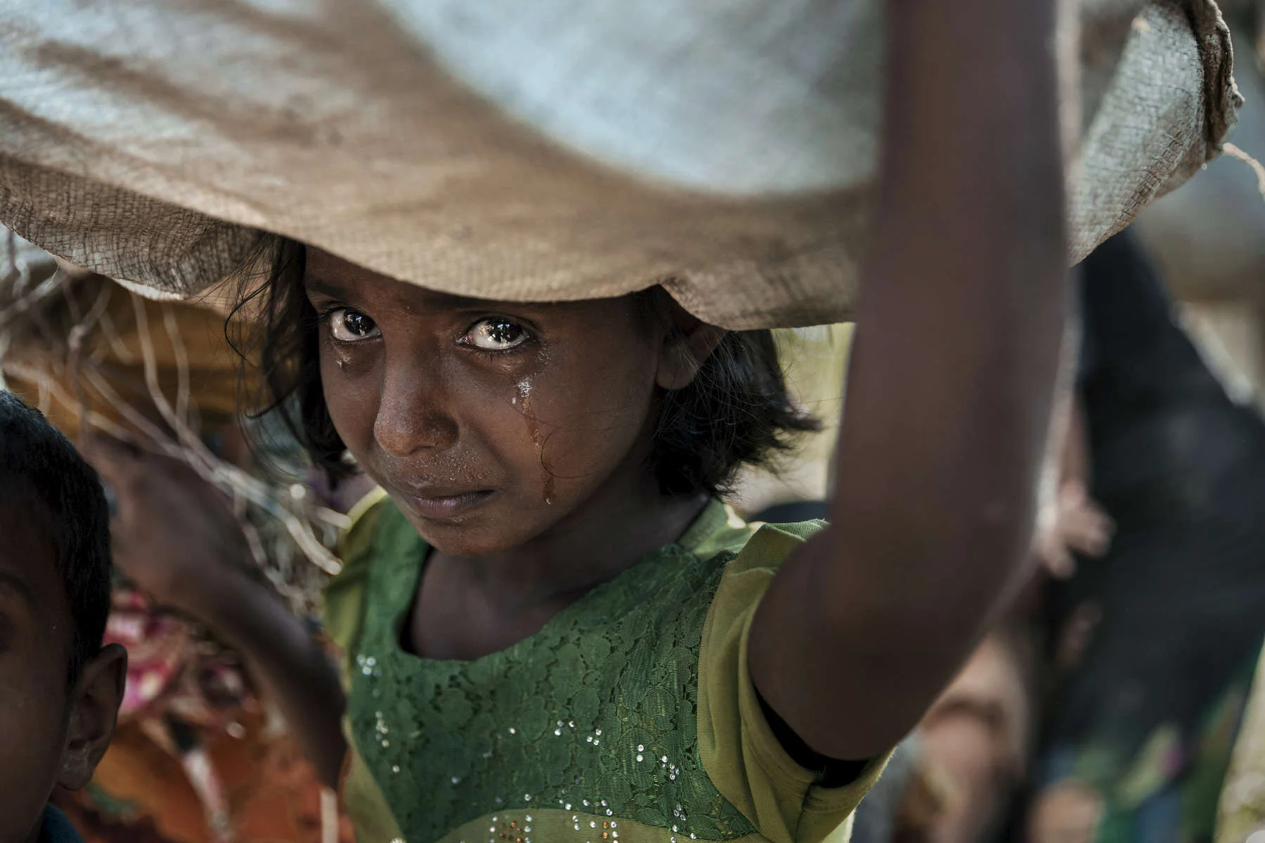 Crying Rohingya Girl