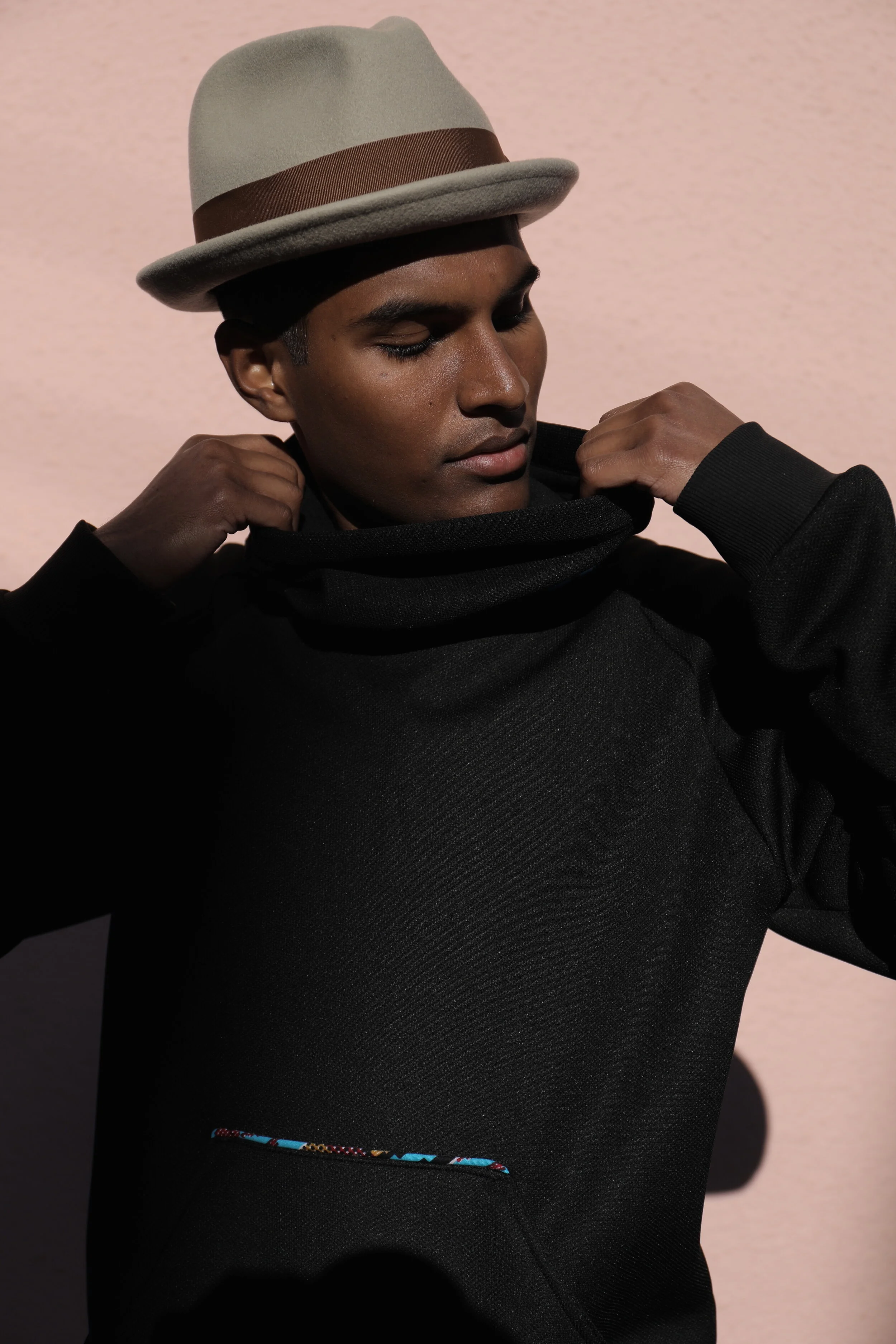 Black Funnel Neck Sweater