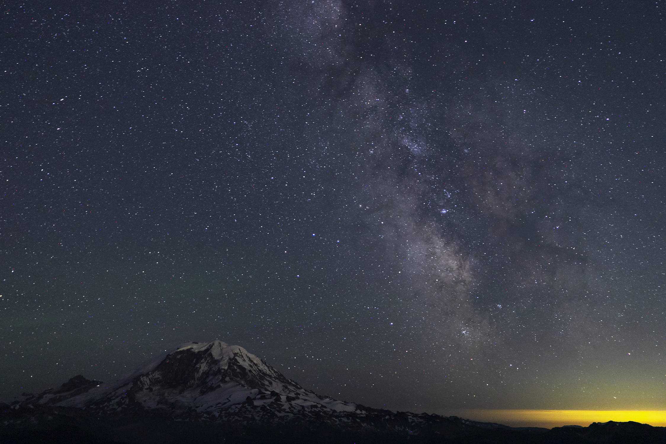 Milky Way rising over Rainier