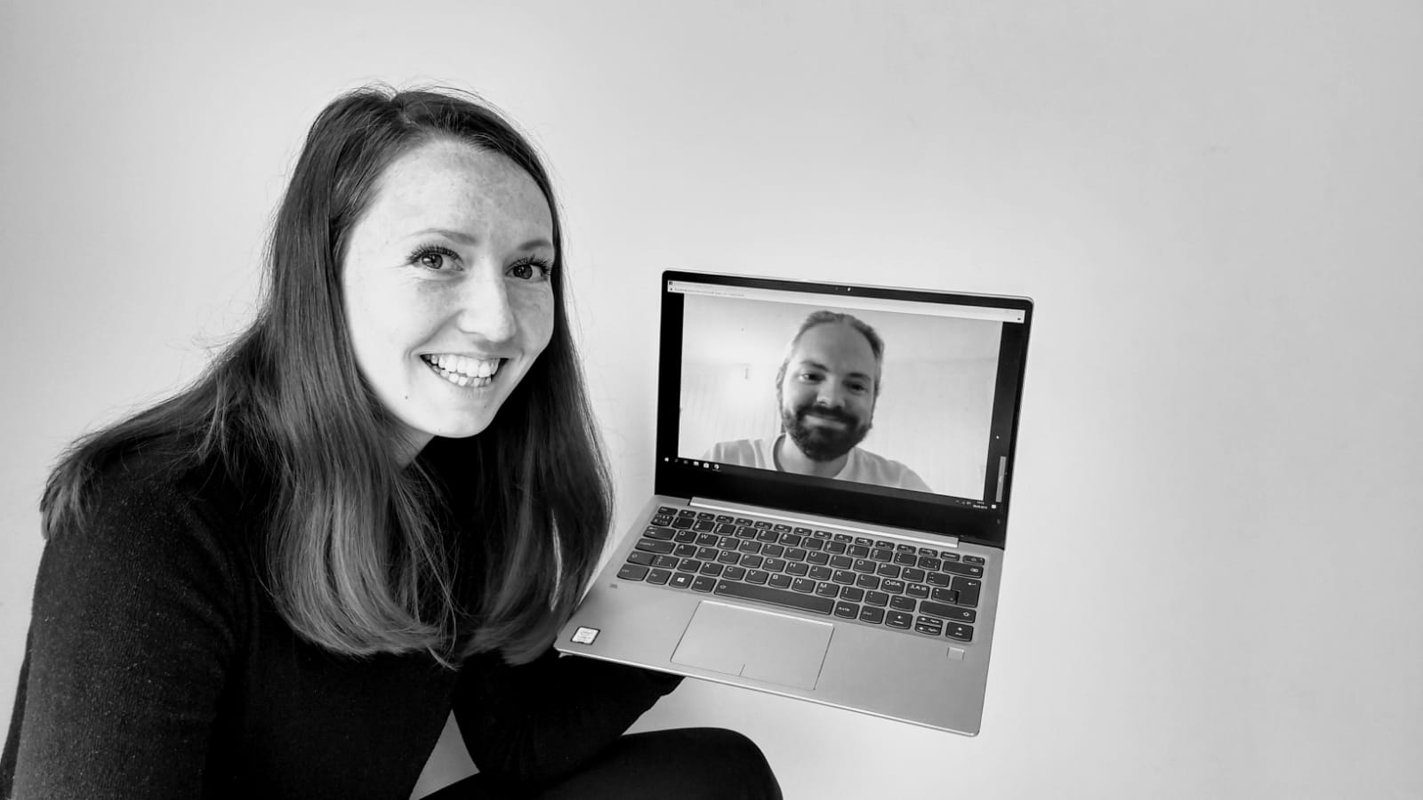 Lise and Tom on videochat - that’s how artists from diffrent countries are communicating these days.