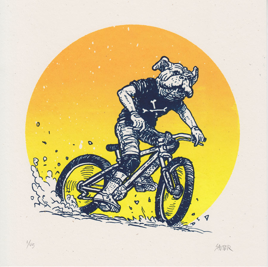 Bike Dog—Mountain Bike—Screen Print — Kyle Sauter