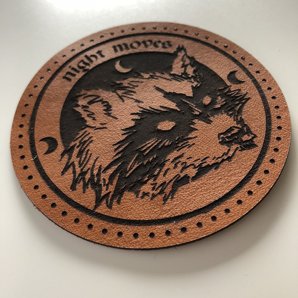 Night Moves — Round laser etched leather patch — Kyle Sauter