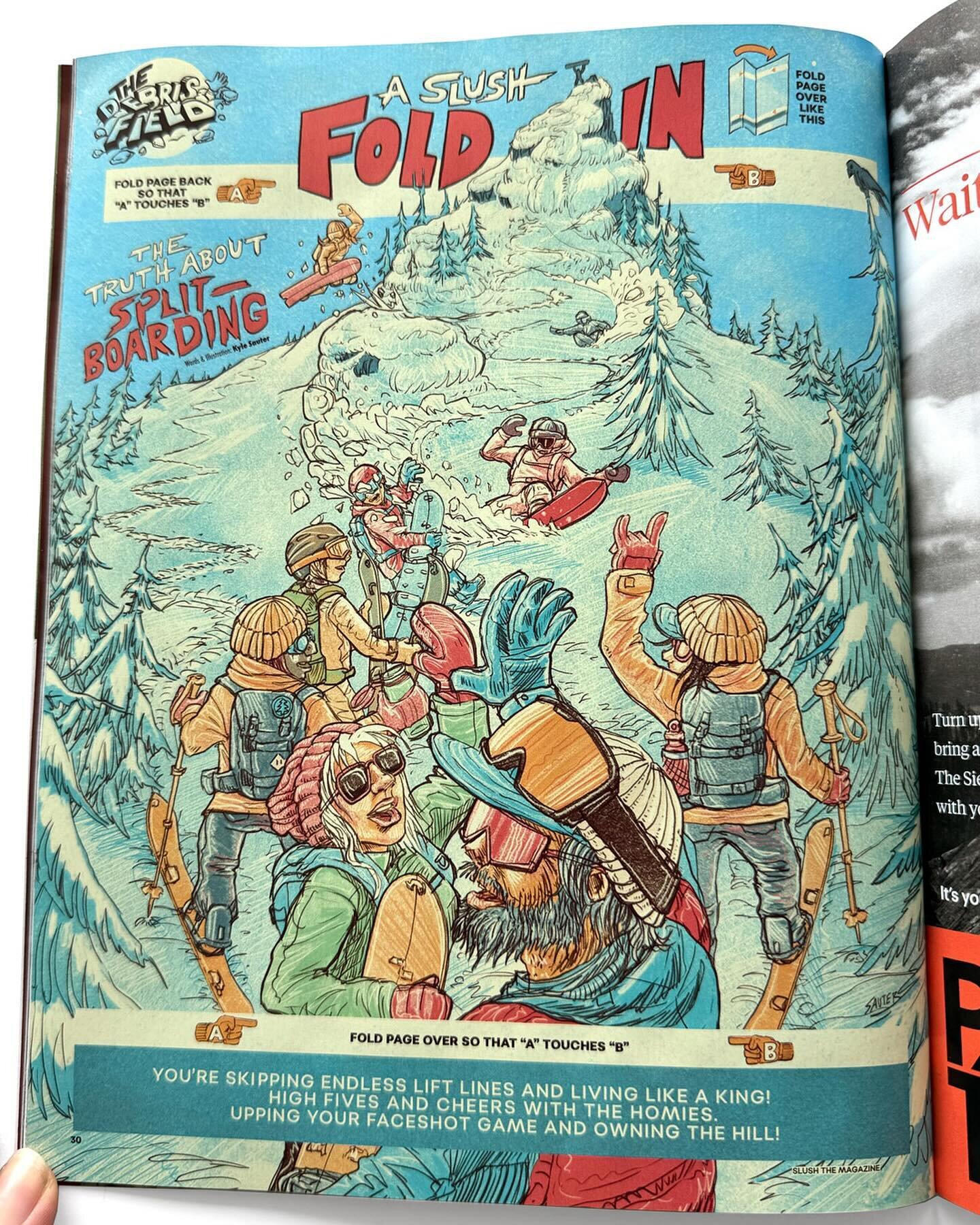 &ldquo;The Truth about Splitboarding&rdquo; for the November issue of @slushthemagazine. I made this as a tribute to the classic &ldquo;Fold-ins&rdquo; of Mad Magazine by the legendary Al Jaffee. Supposedly he always painted the pieces on rigid art-b