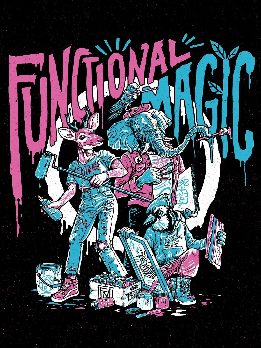 I drew this shirt design for @functionalmagicorg a while back and, word is, they&rsquo;re available now in their store! Mine just showed up in the mail and I&rsquo;m loving the shirts that they printed on. #functionalmagic #tshirtart #artforchange #i