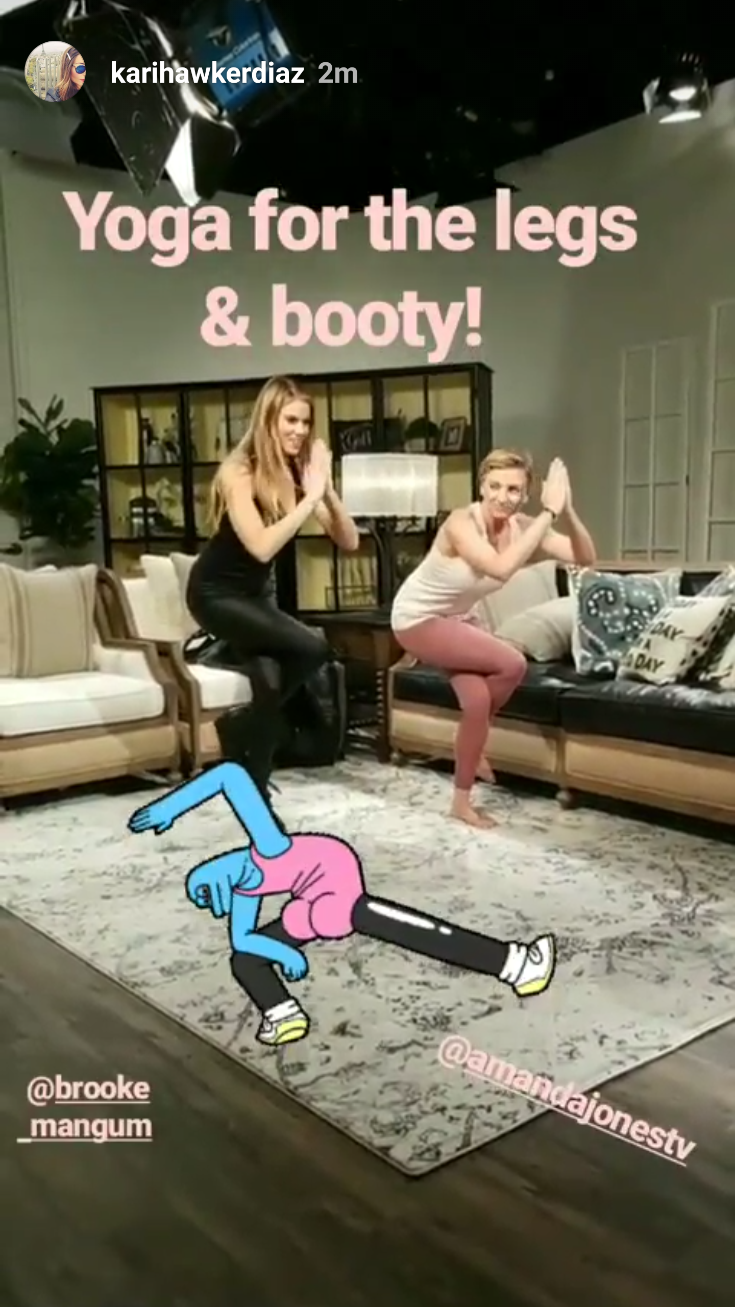 I got to do some booty-burnin' yoga with Fresh Living's Brook Mangum! These GIFS are too funny!
