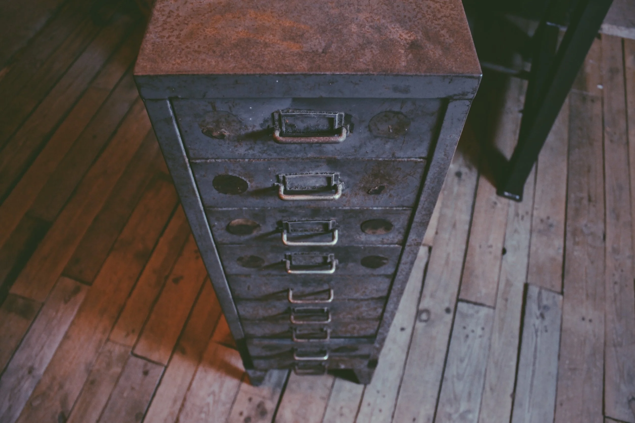 Vintage 8 Drawer Metal Filing Cabinet