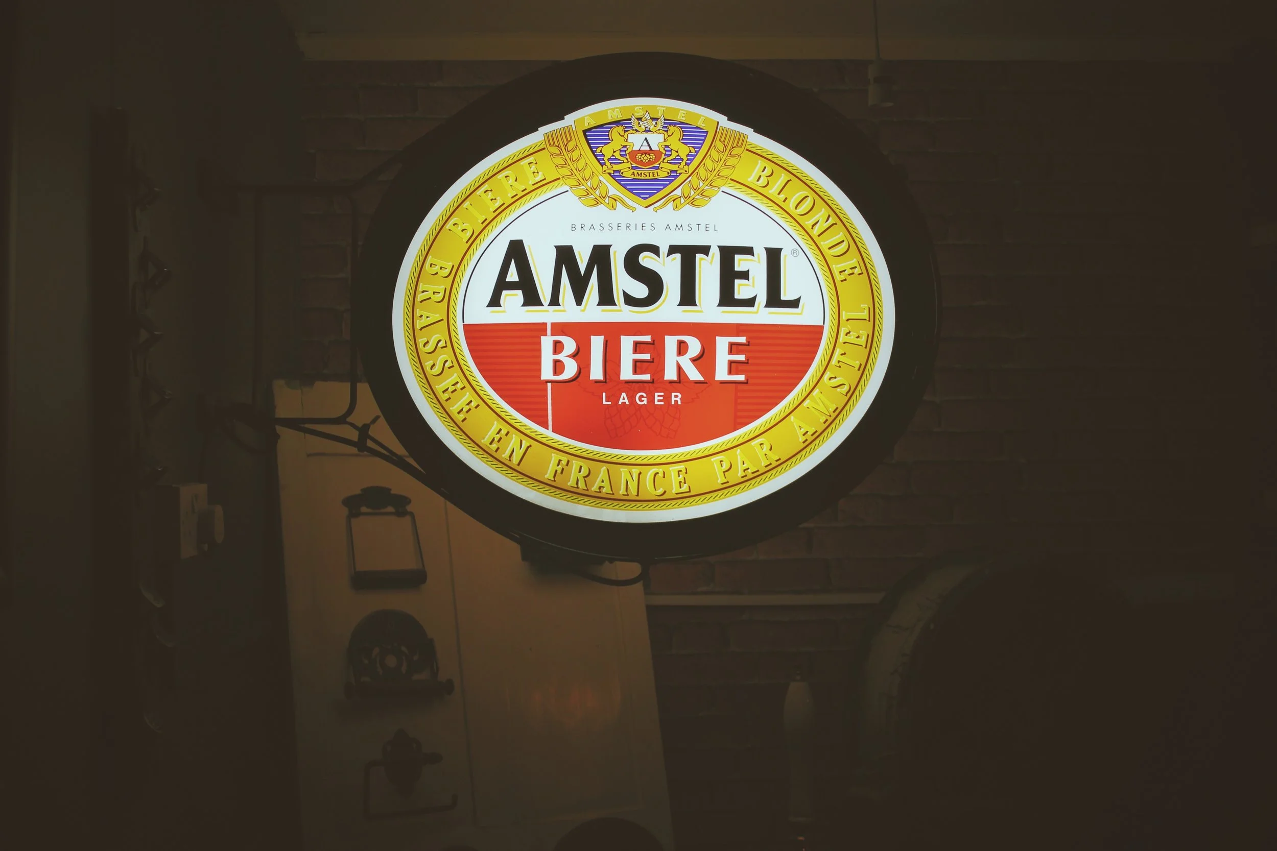 Light up Amstel Beer Sign (French) 