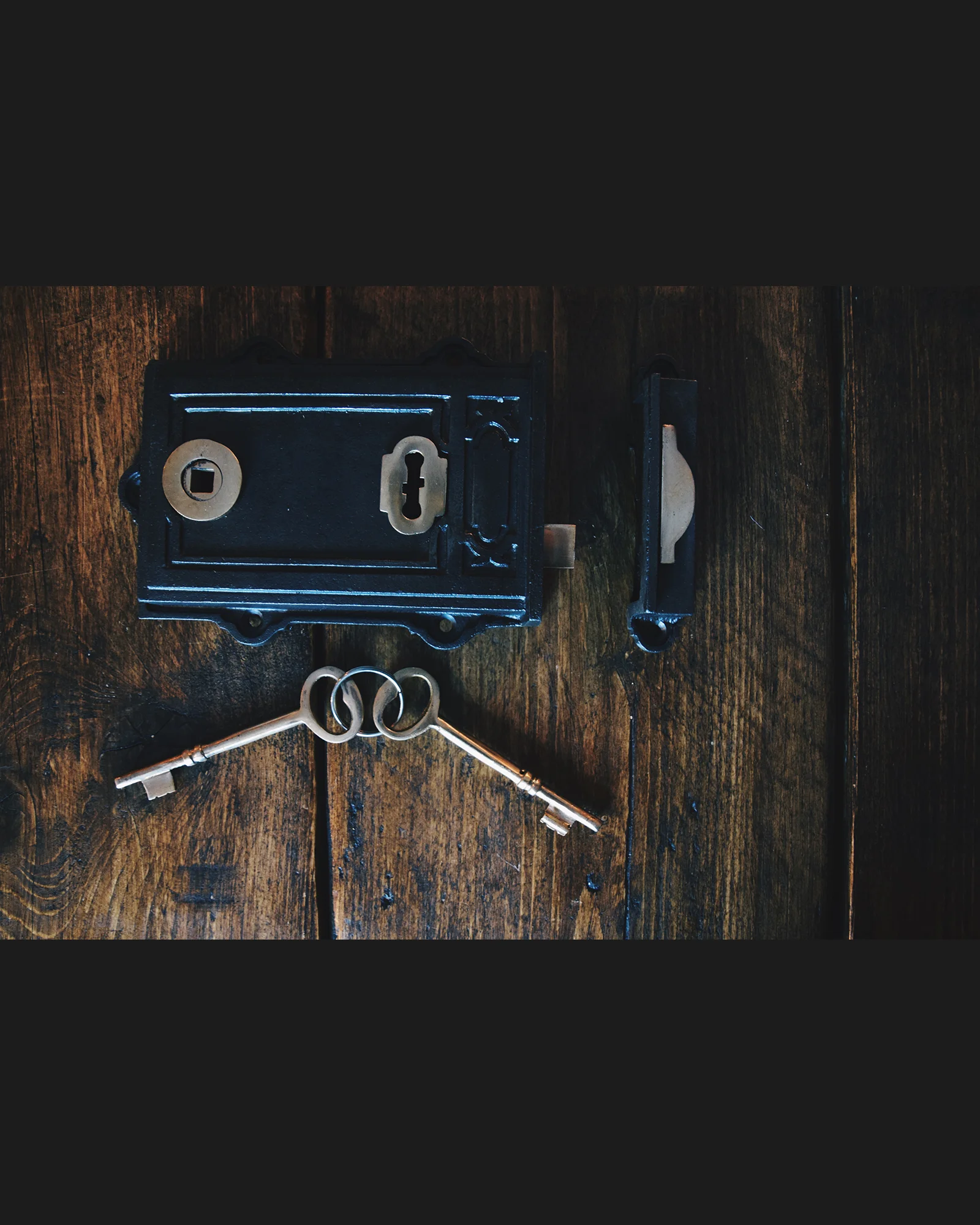 Davenport Rim Lever Lock (Iron & Brass)