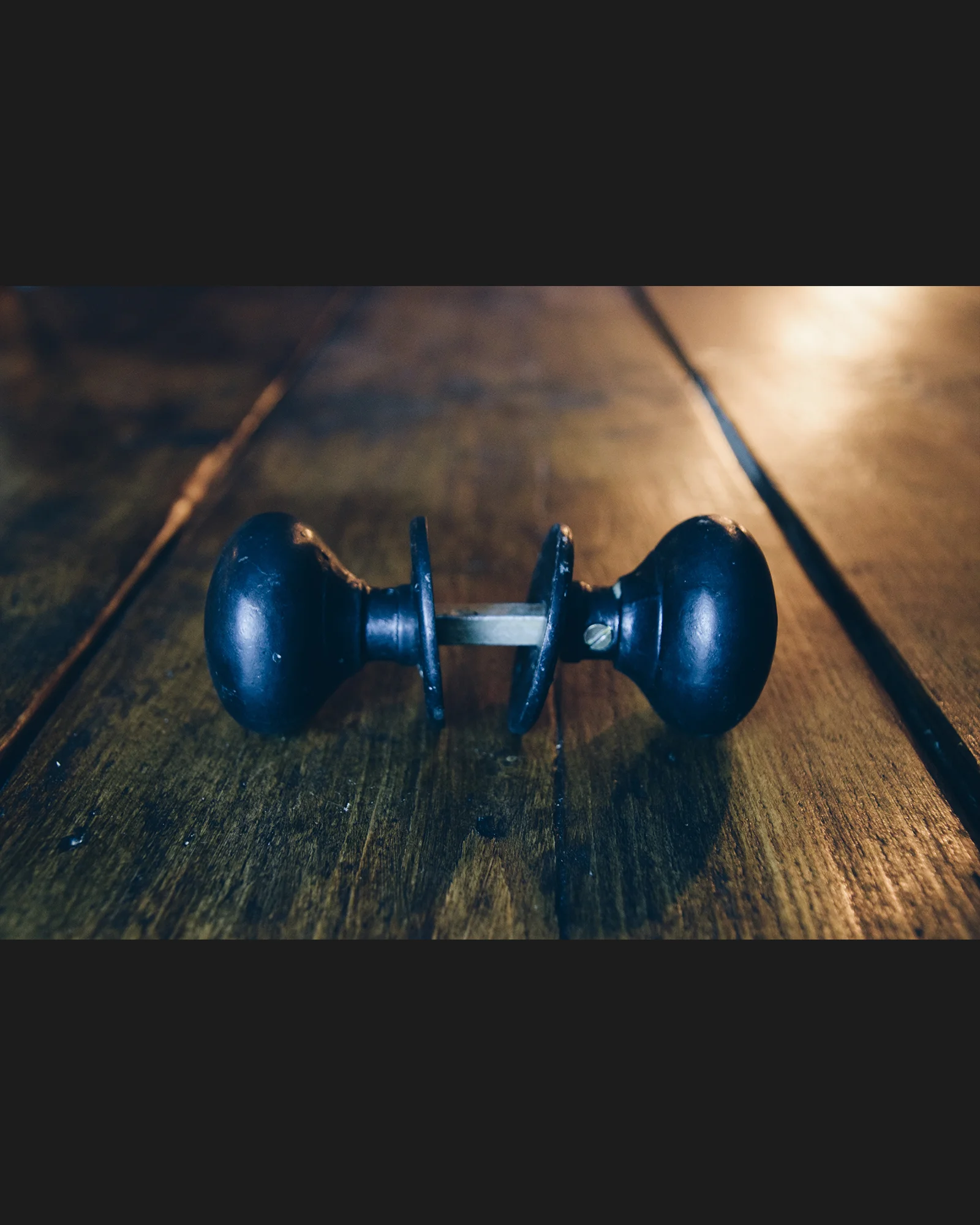 Round Black Door Knob Set