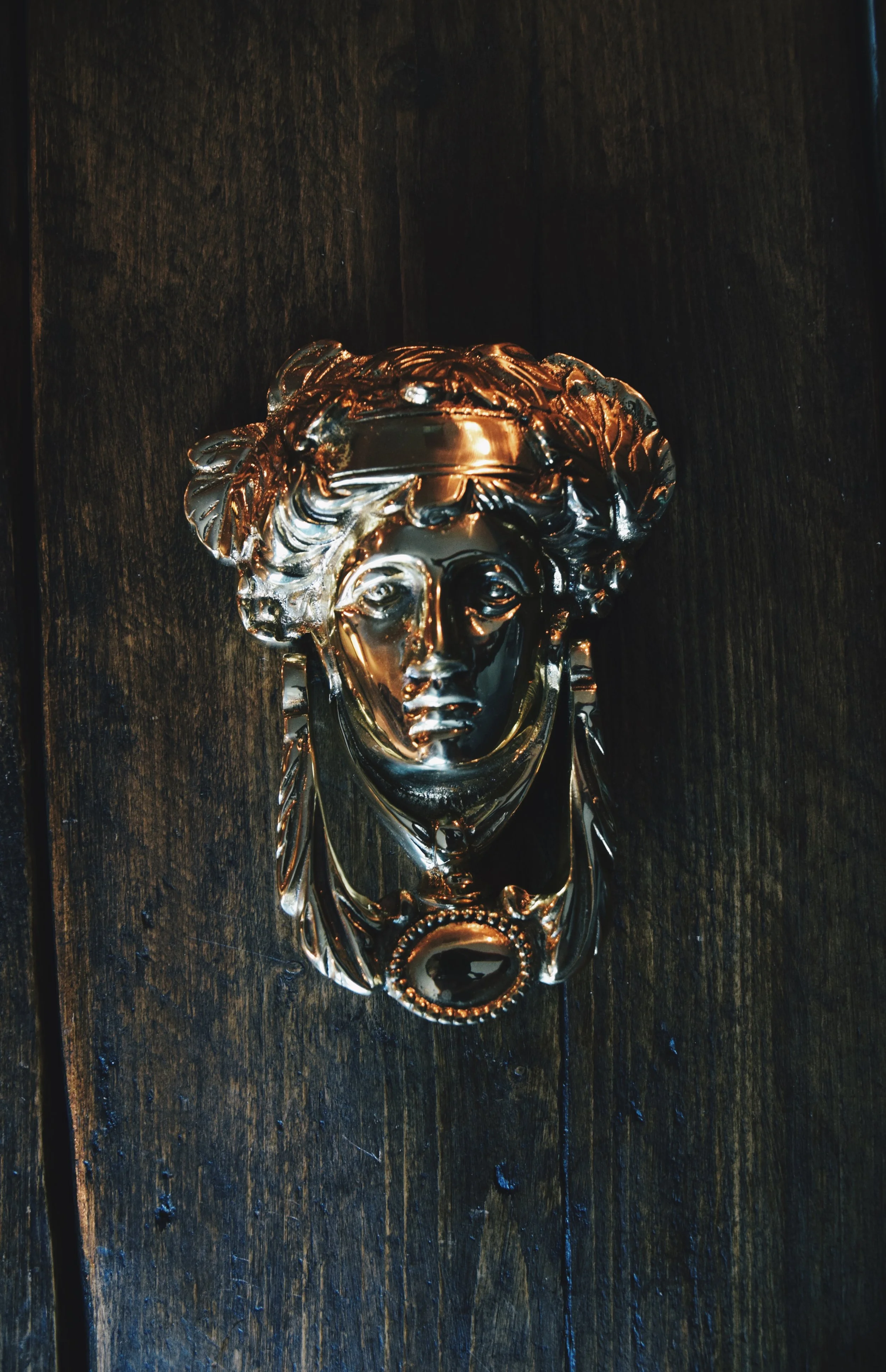 Solid Brass Ladies Head Door Knocker