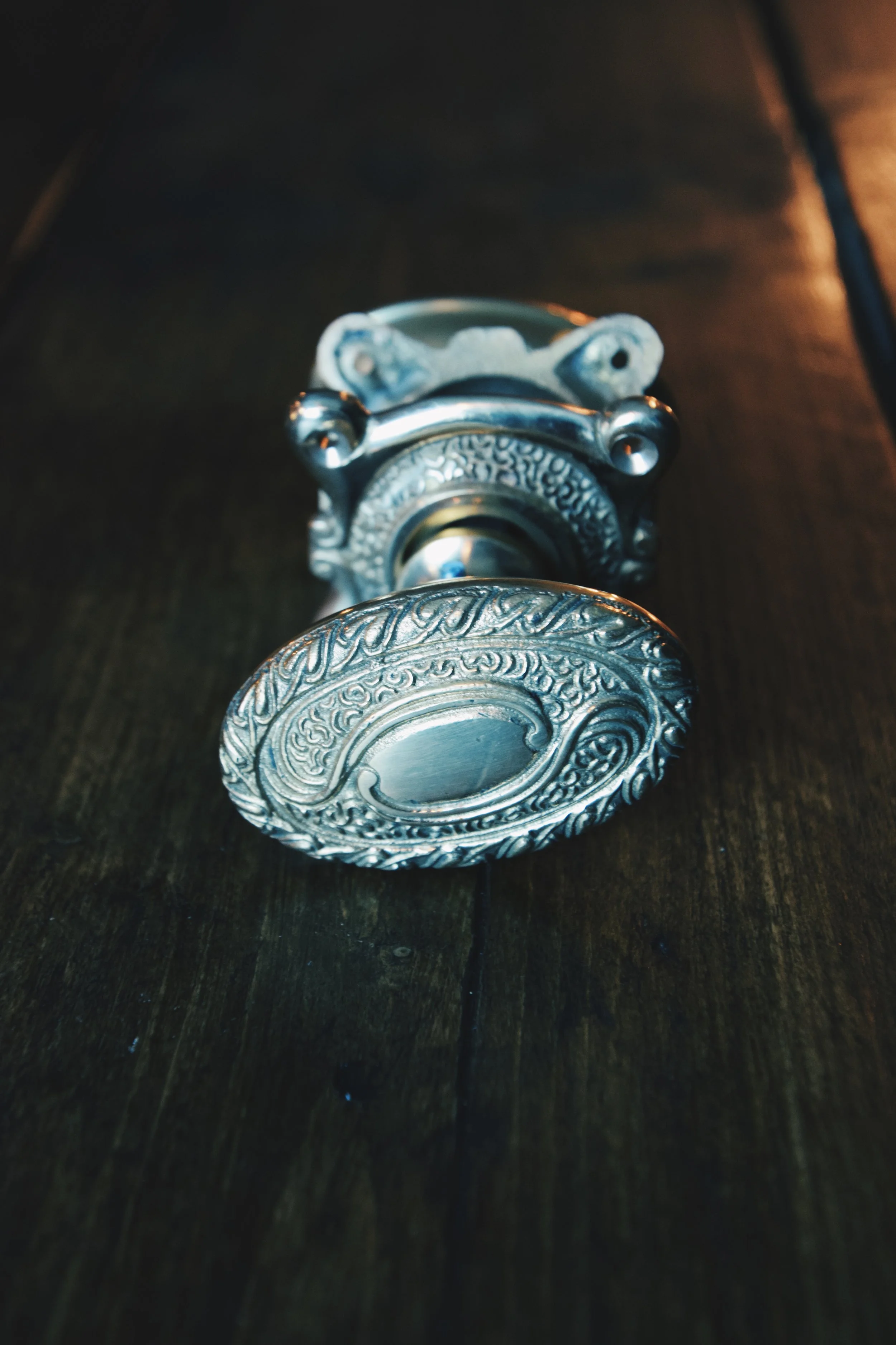 Solid Brass Door Knob Set Art Nouveau Style