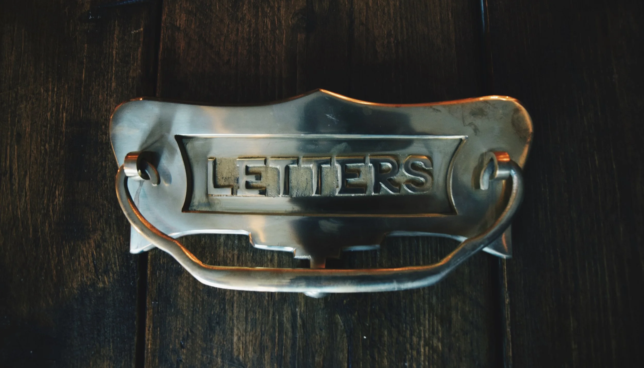 Solid Brass Letterbox Plate with Door Knocker