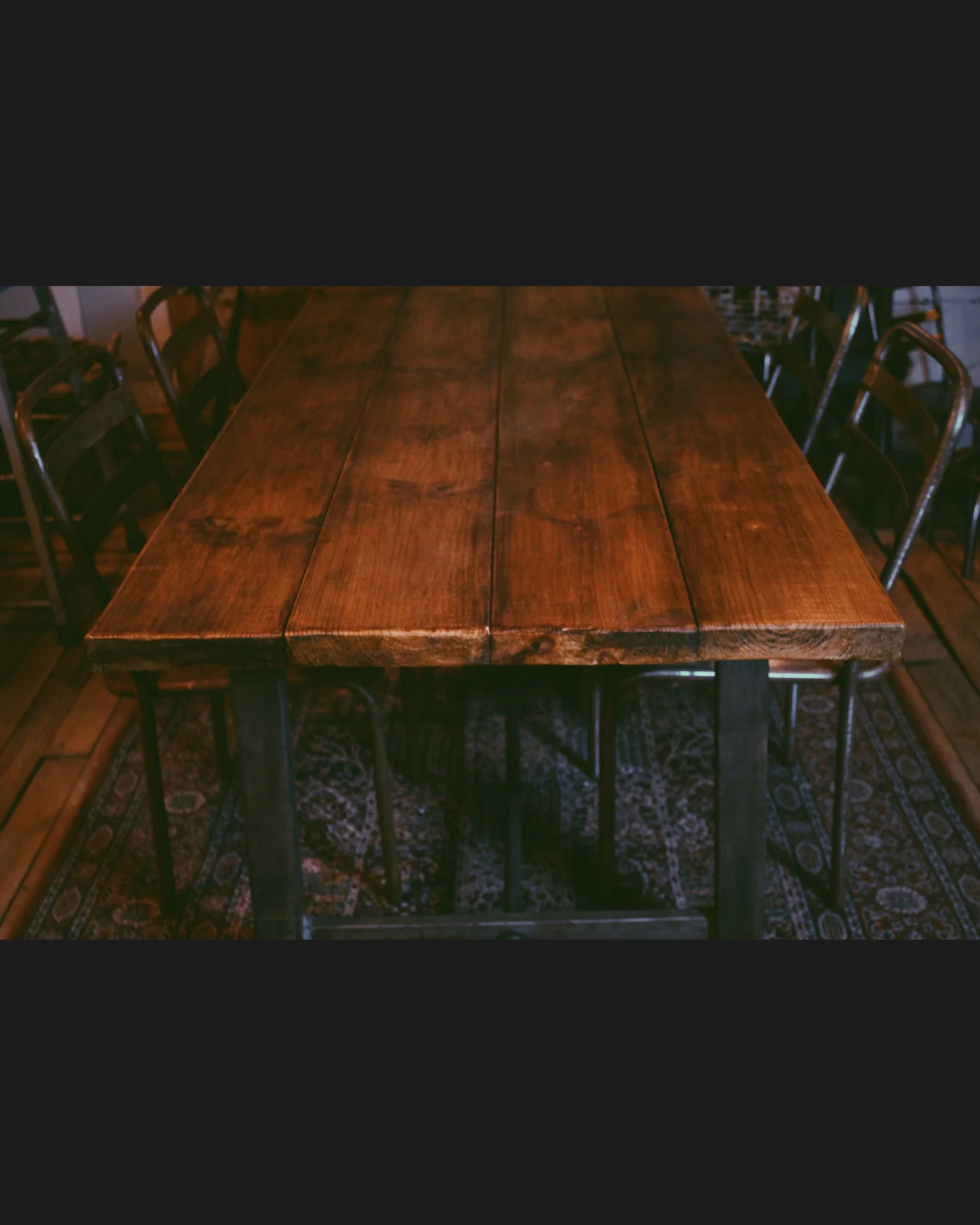 Large Rustic Four Plank Table