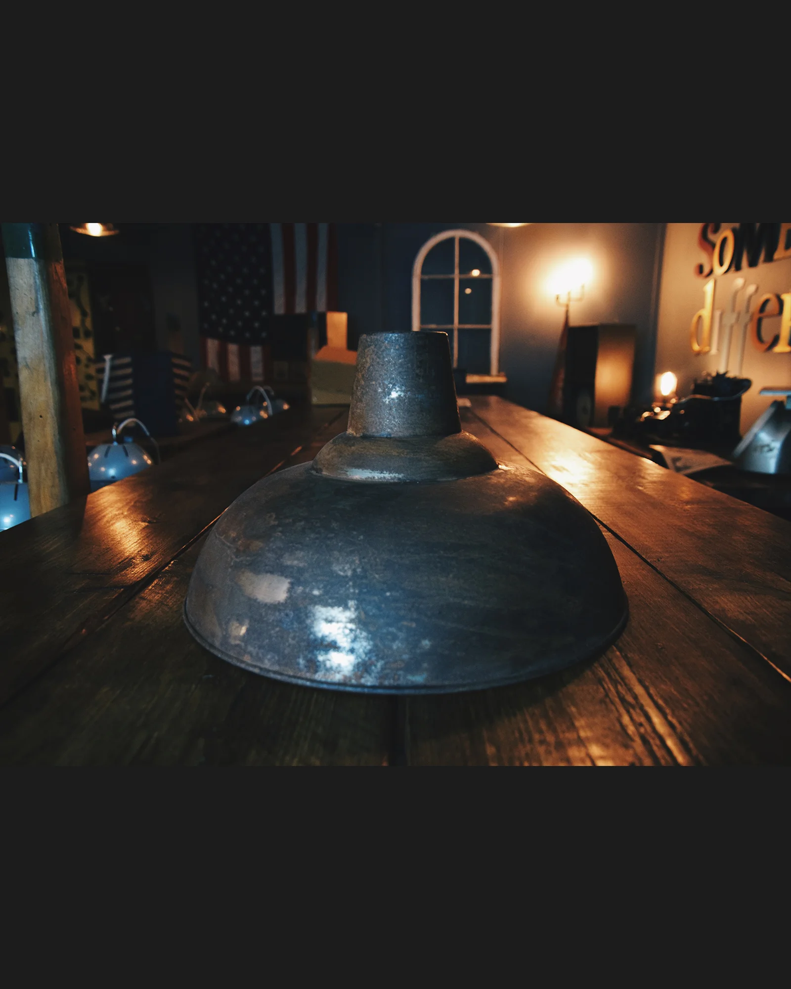 Large Factory Style Shade (Rusted Finish)