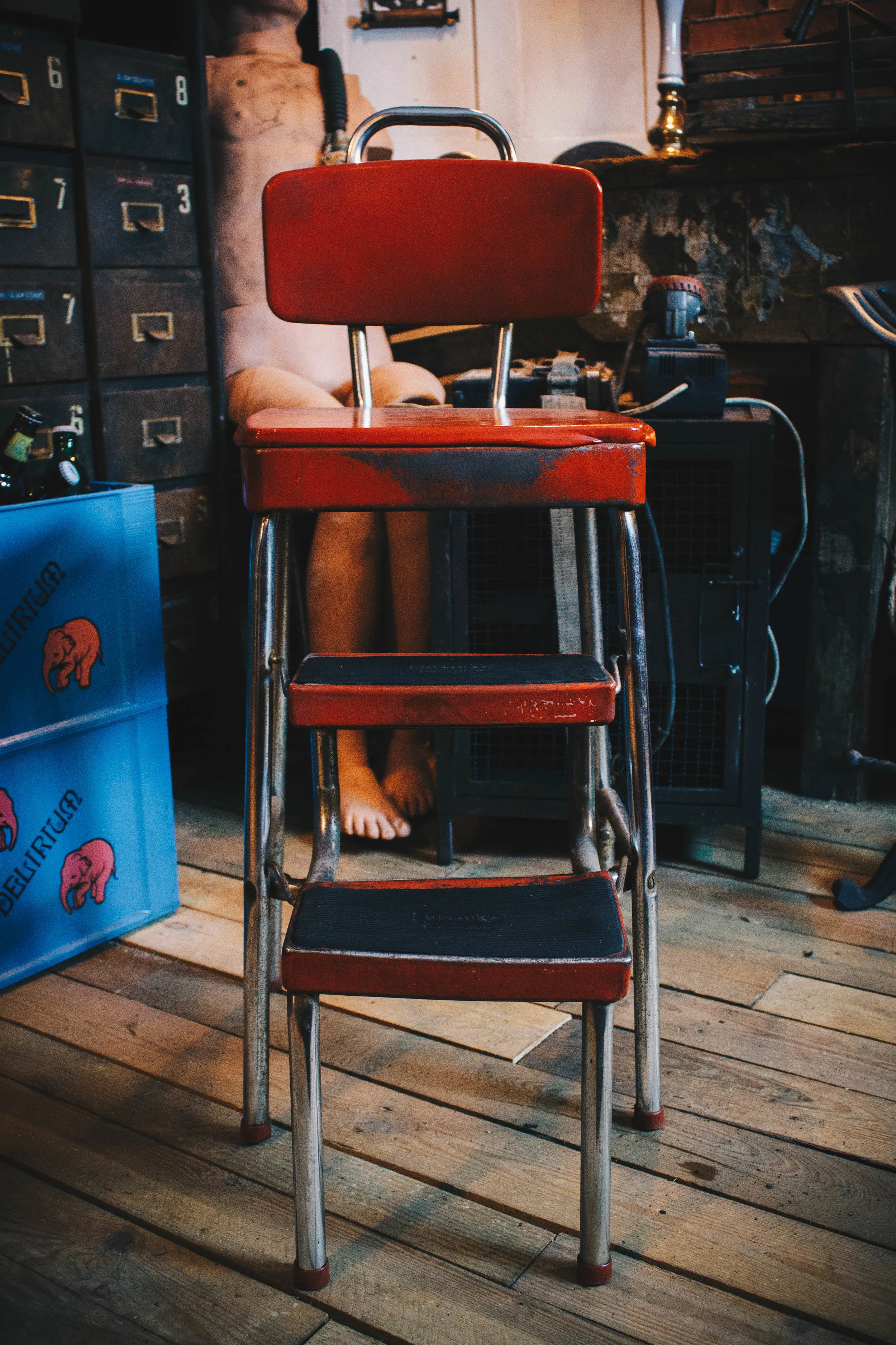 Set of Red 1960's Prestige Steps/Chair