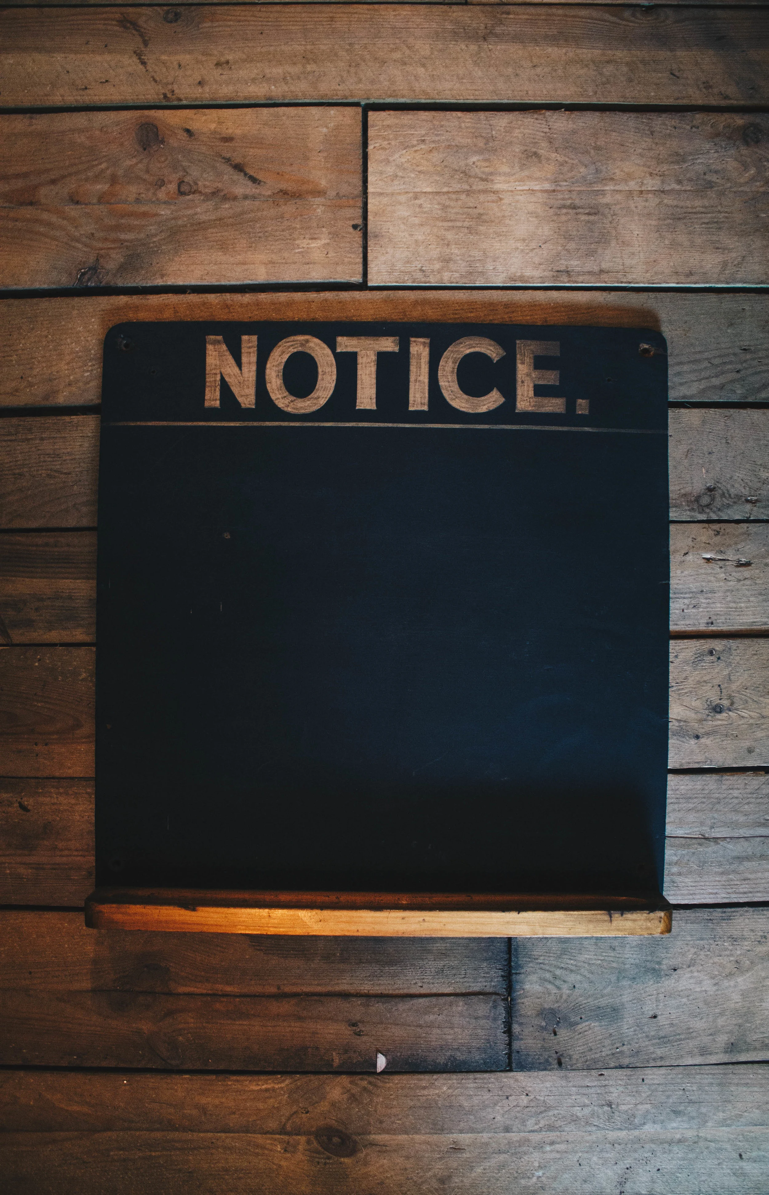 Vintage 'NOTICE.' Chalkboard