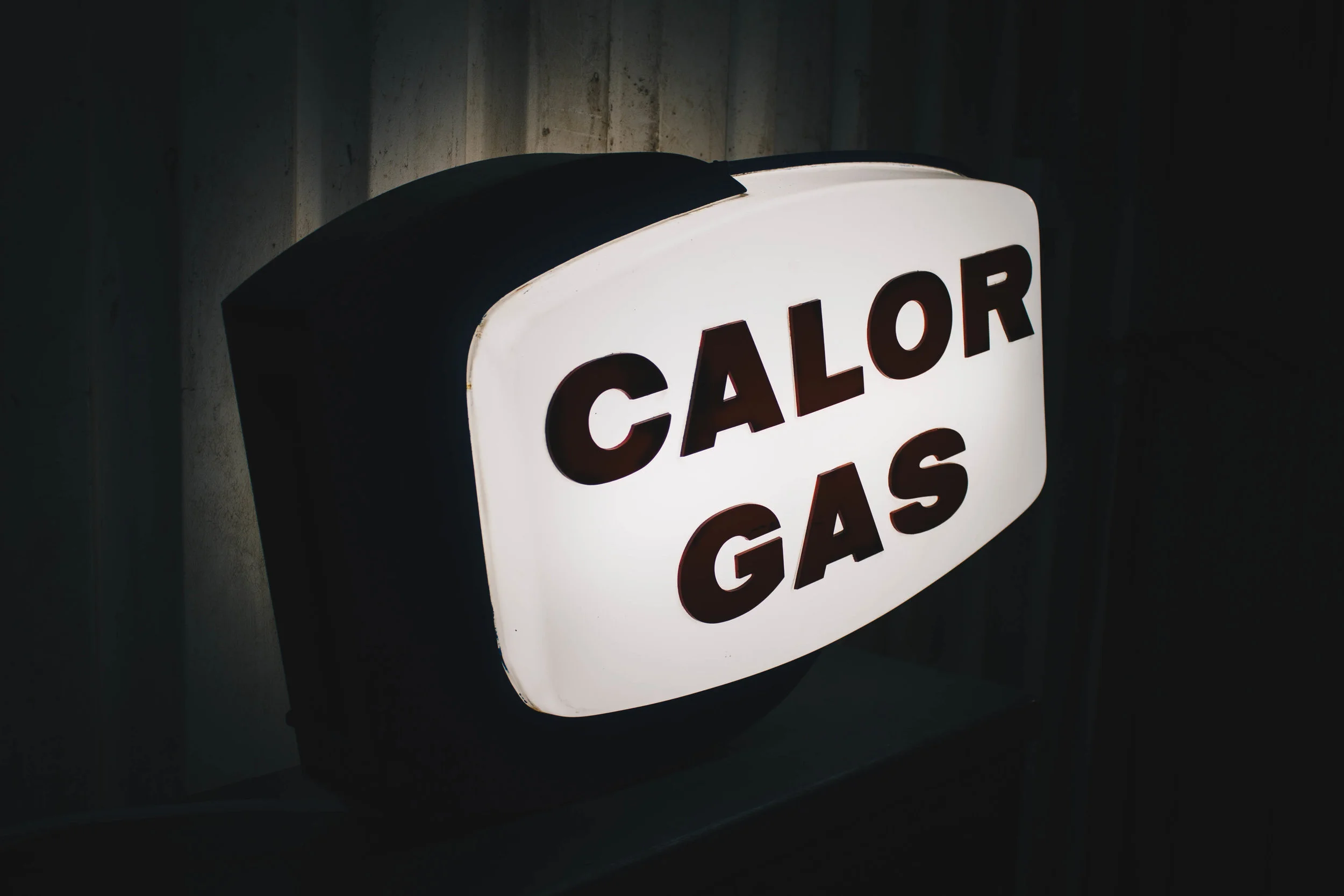 Vintage Calor Gas Light up Sign with Bracket