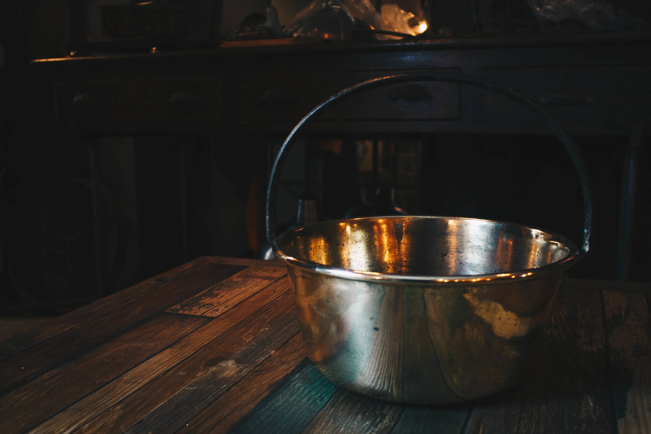 Solid Brass Victorian Jam Pan (Cooking Pot)