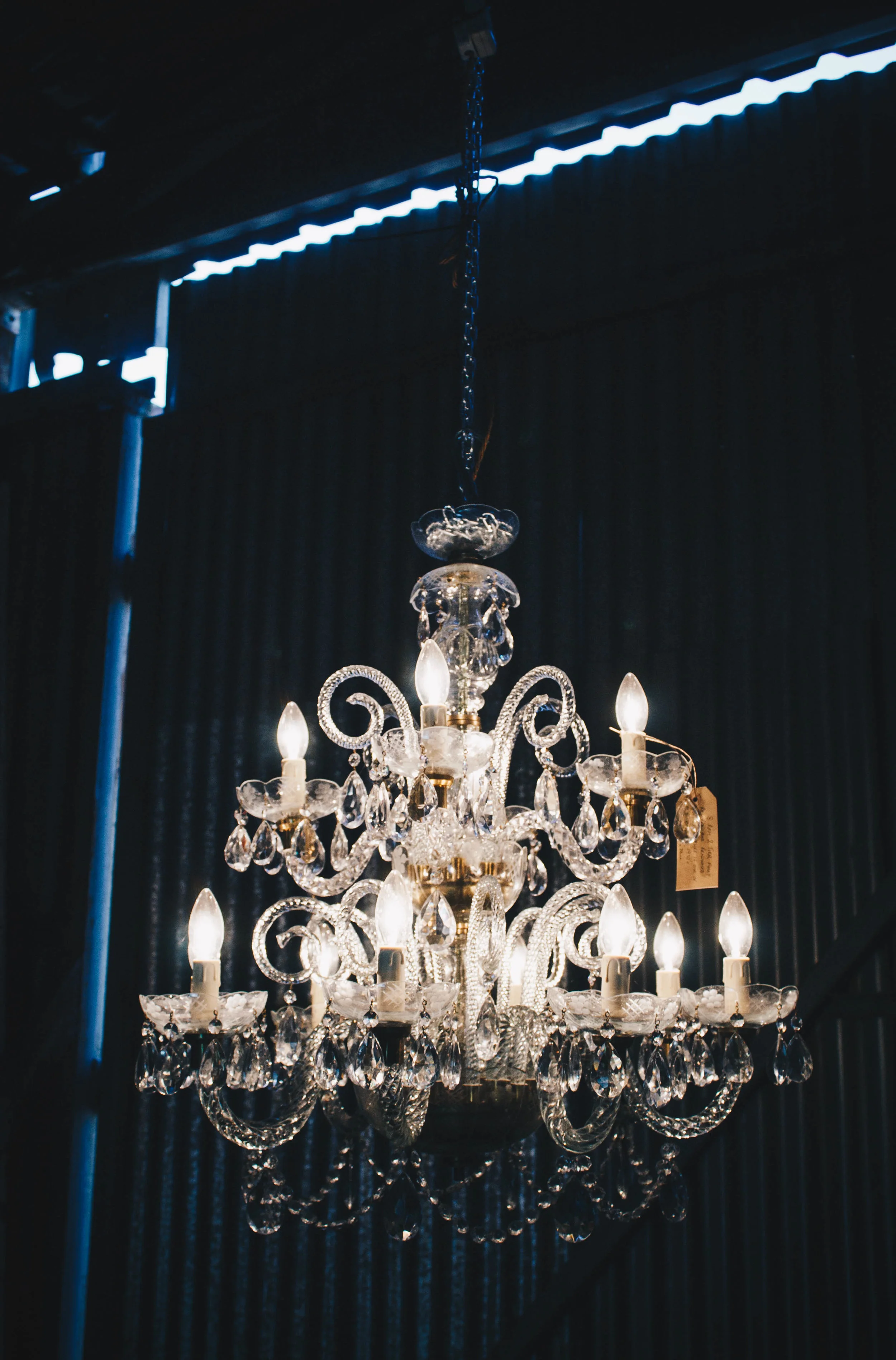 Original Eight Arm Two Tier 1930's Chandelier Stunning Statement Piece of Lighting