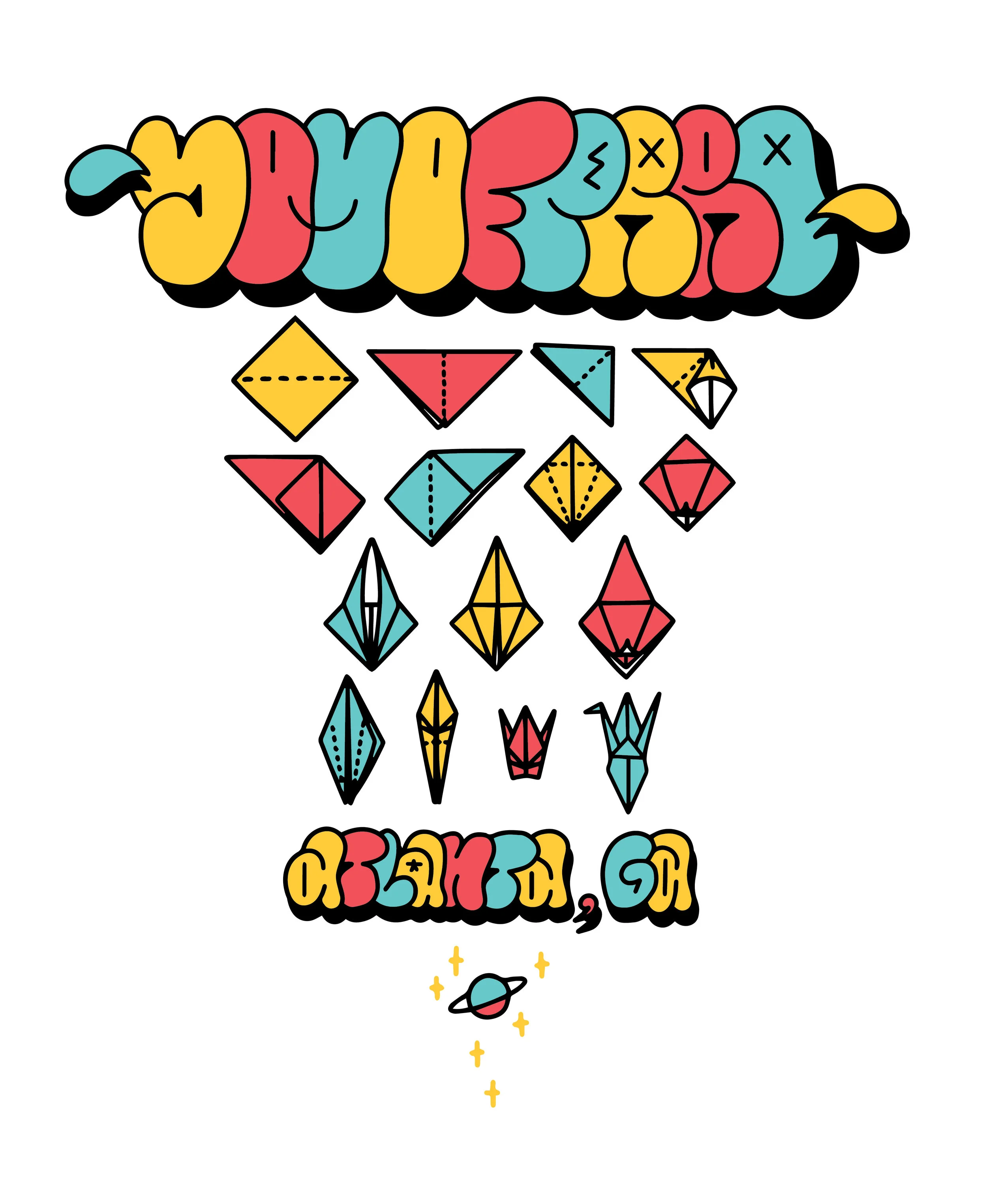 “Origami Crane Diagram” BUY T-SHIRT