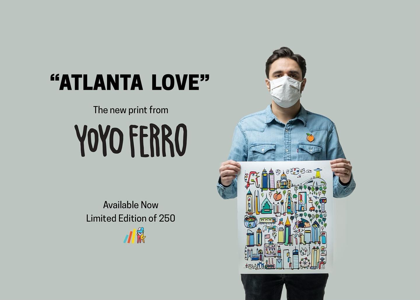 &ldquo;ATLANTA LOVE&rdquo; new print available now at @theprintshopatl for ONLINE (link in bio) and IN-STORE pick up at @poncecitymarket 🛸💨

#repost @theprintshopatl
・・・
&ldquo;ATLANTA LOVE&rdquo; by Yoyo Ferro (@yoyoferro) is available now!
-
This