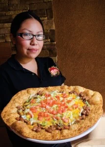Indian taco at the Pueblo Harvest Cafe in Albuquerque