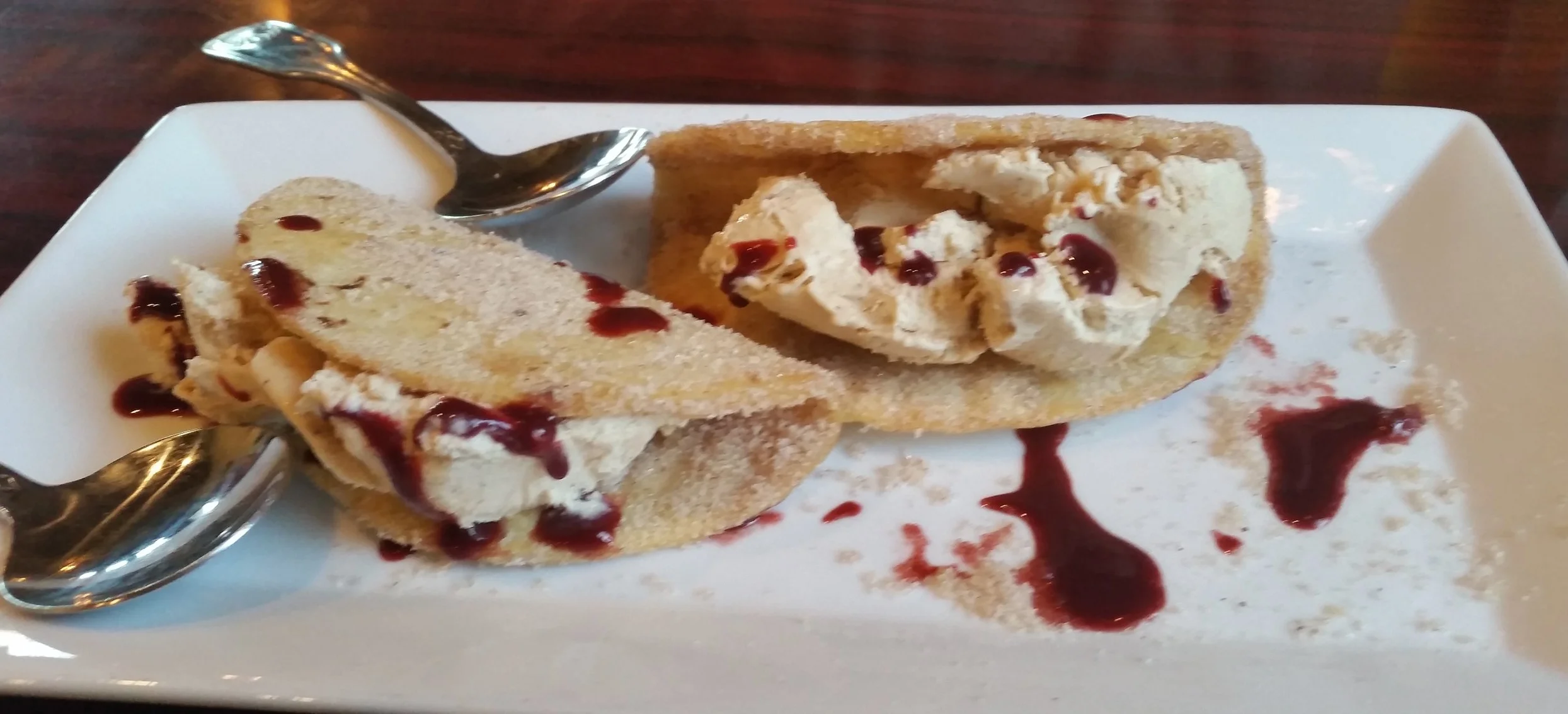 Ice cream tacos at the Back Street Grill in Old Town Albuquerque