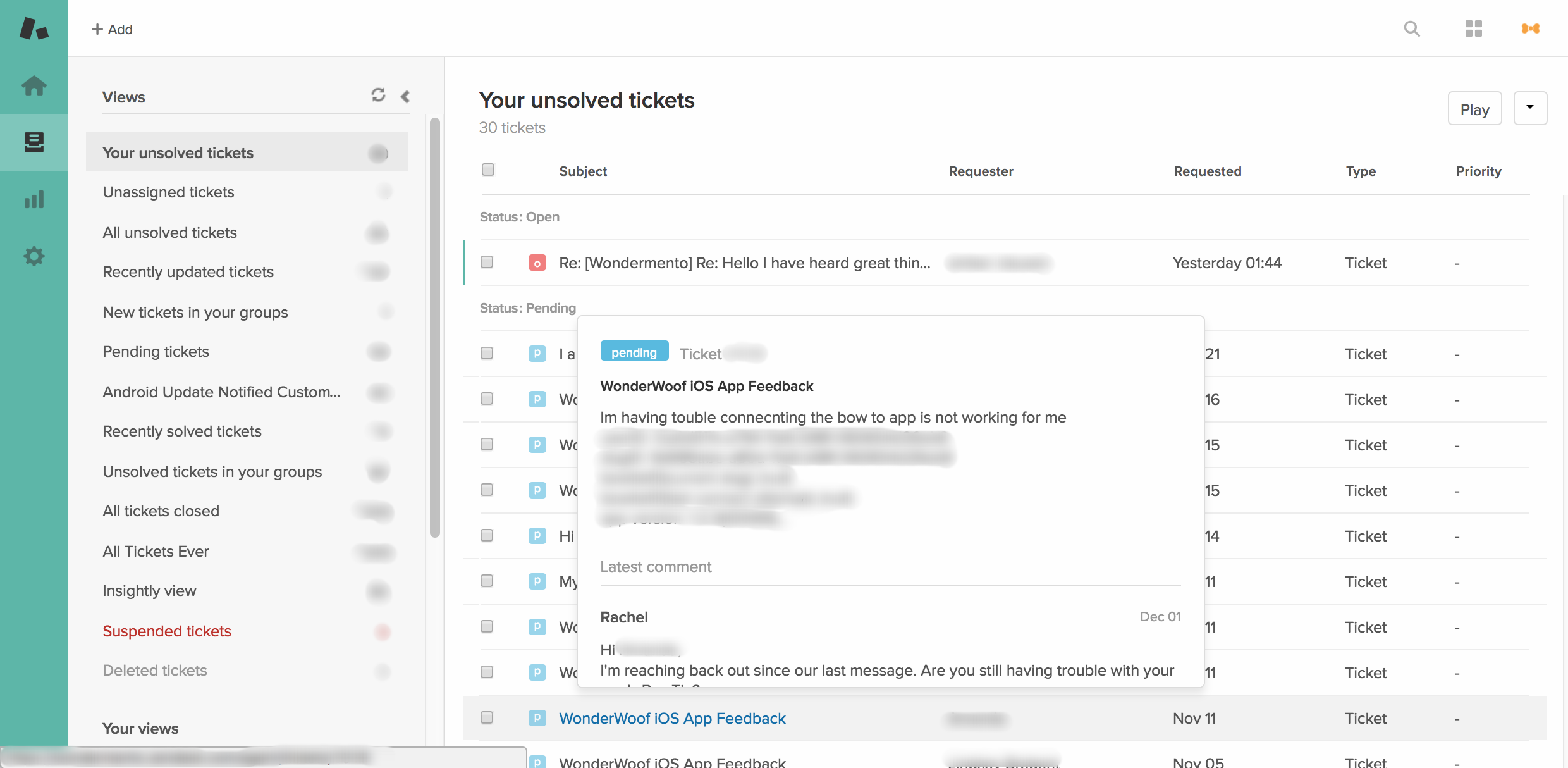 Zendesk Portal - Customer Service Agent GUI