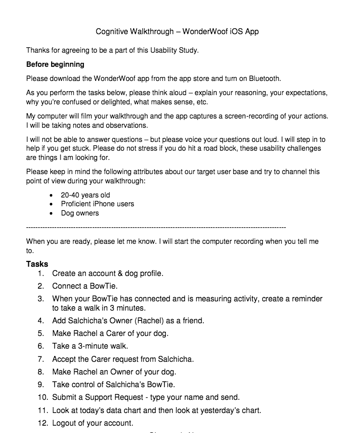 Cognitive Walkthrough Instructions