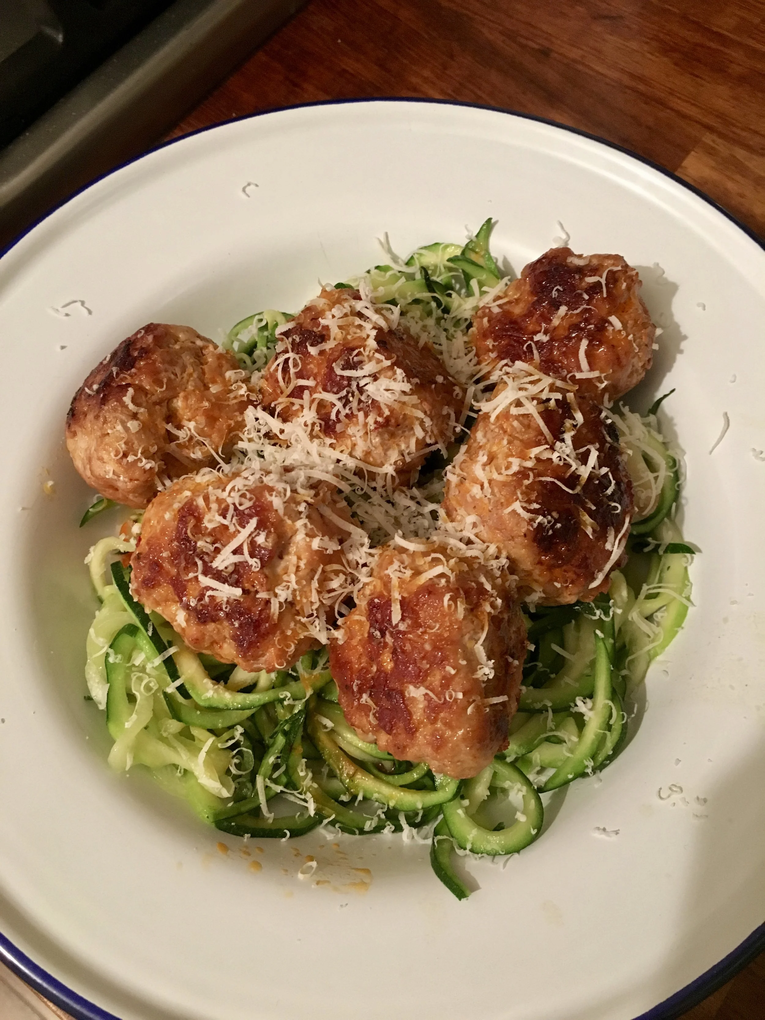 N'duja Meatballs & Anchovy Courgetti 