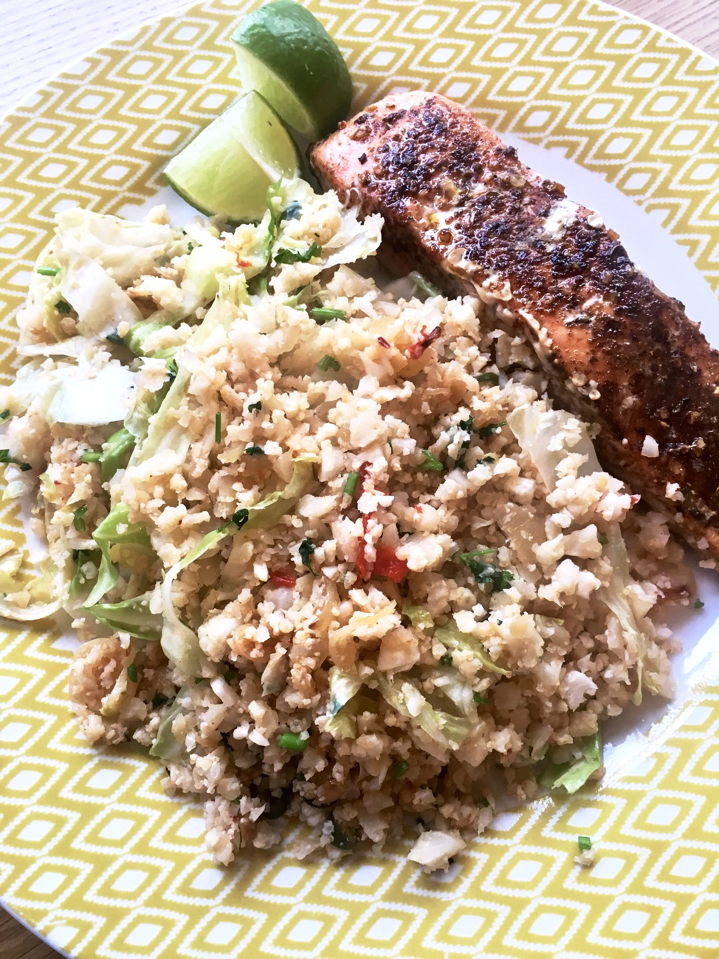 5-Spice Salmon & Cauli Egg Fried 'Rice'