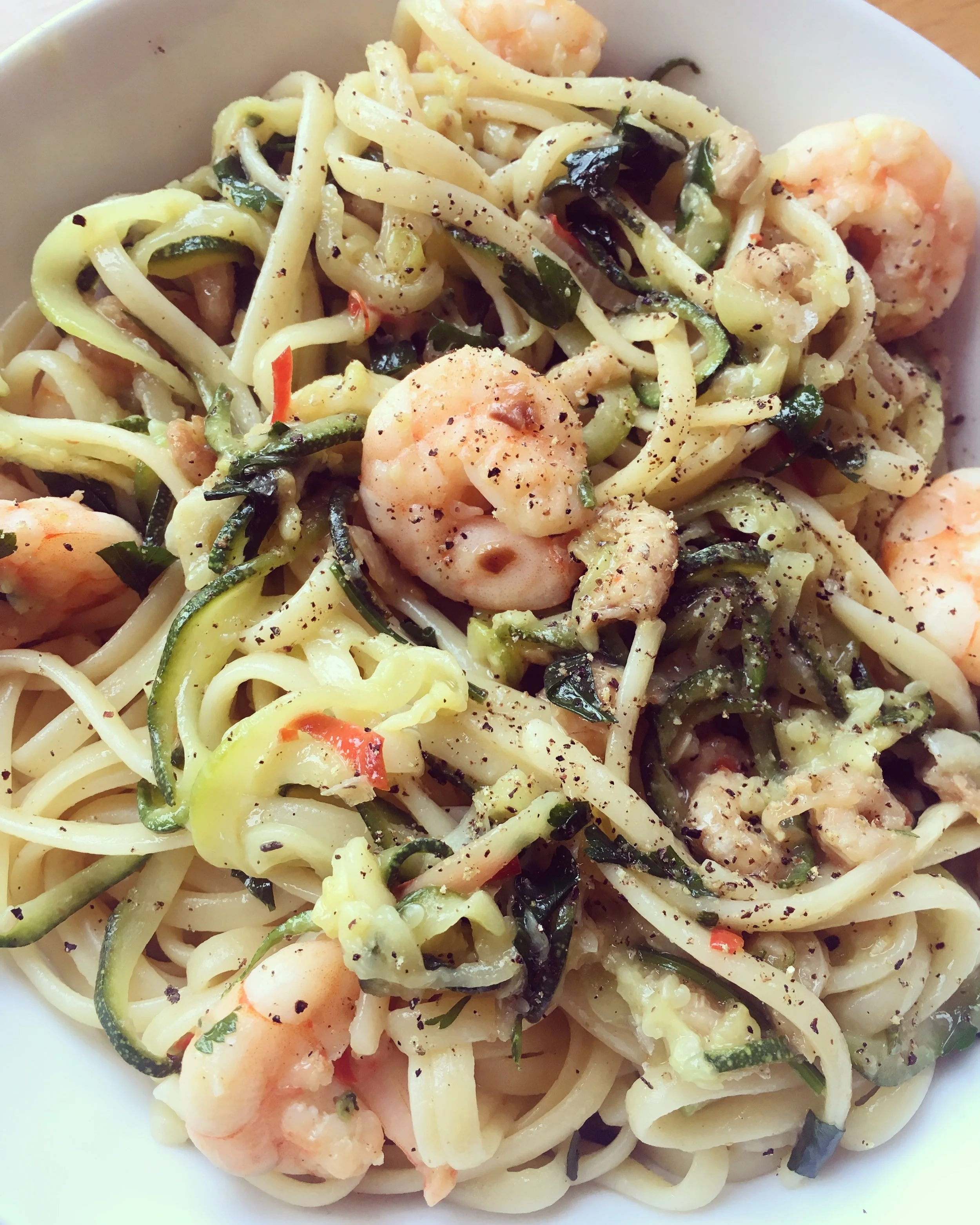 Brown Shrimp & King Prawn Linguine