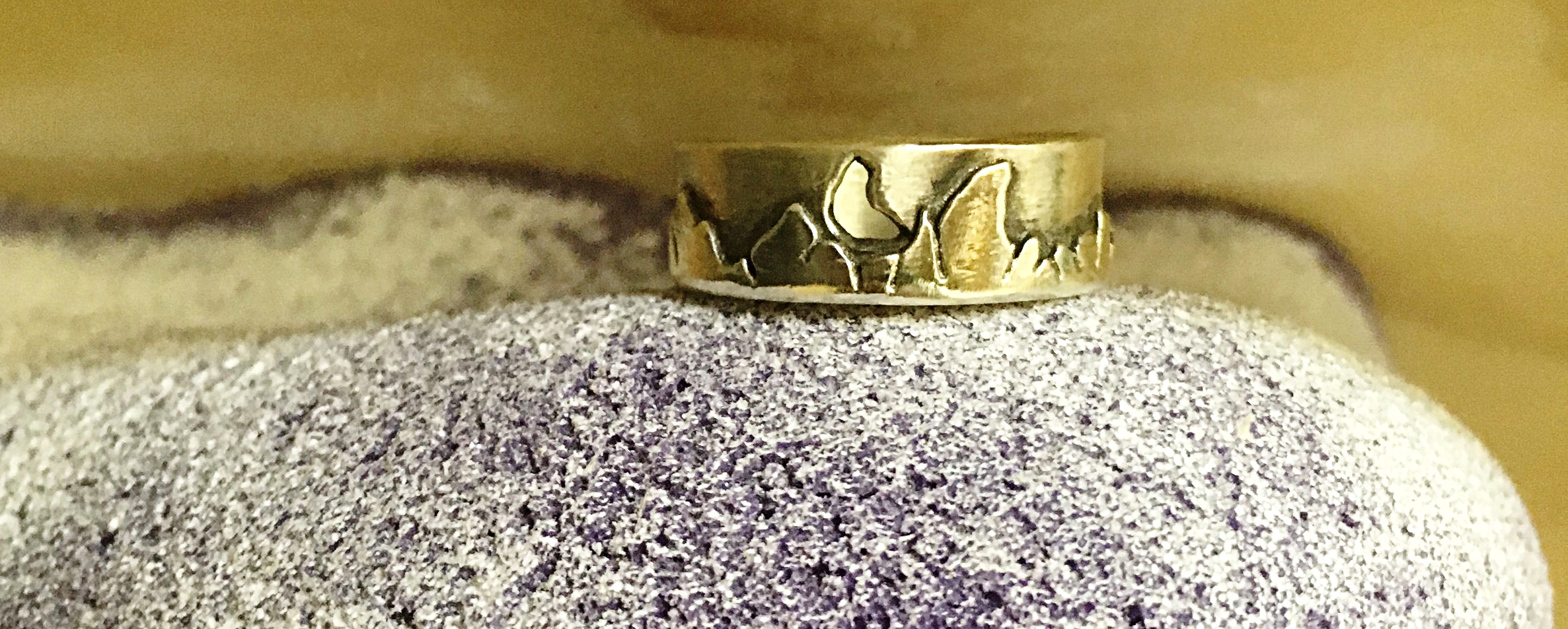 Custom engagement ring. Tetons and moon. 