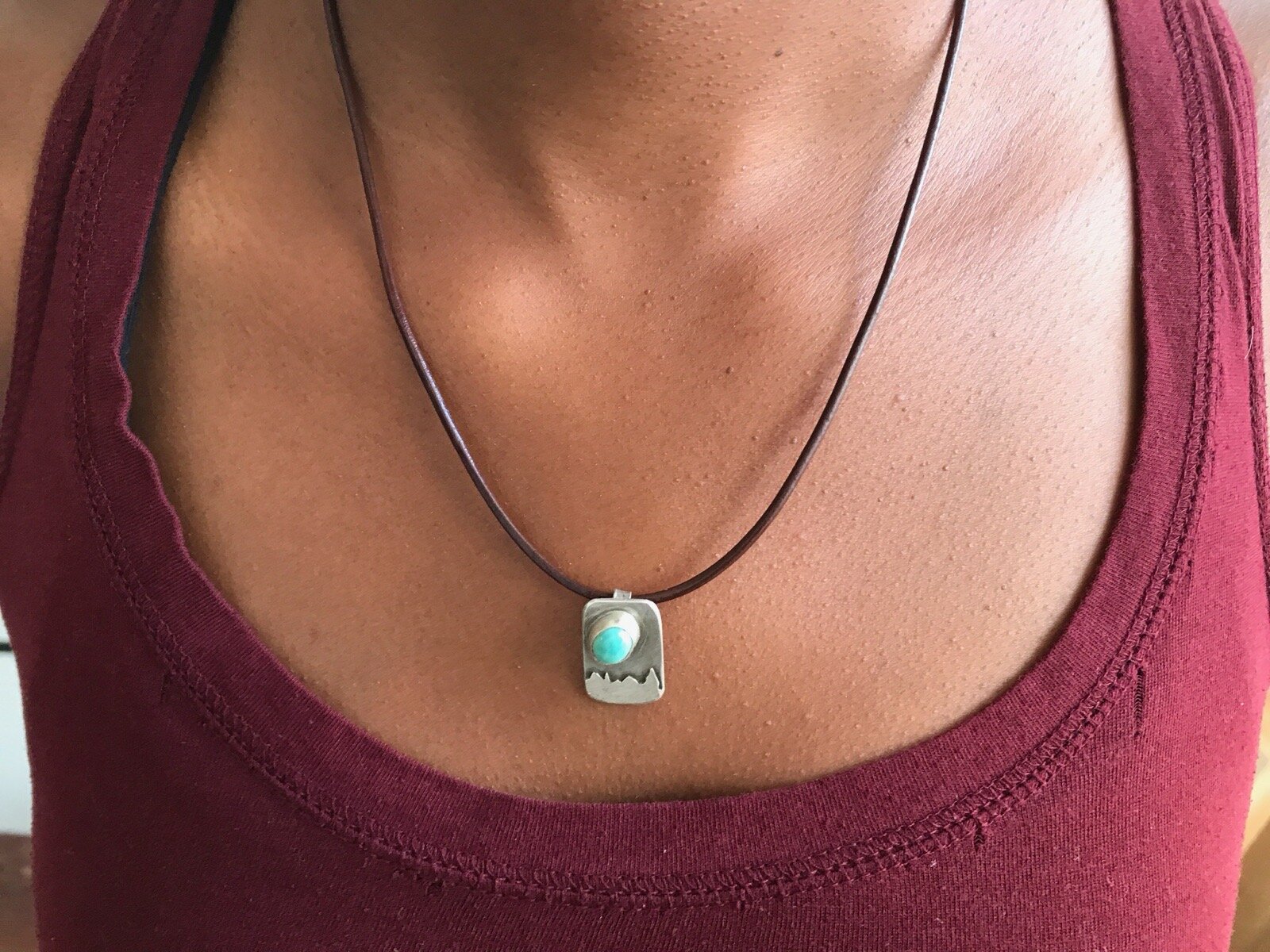  Turquoise and silver mini-mountain necklace 