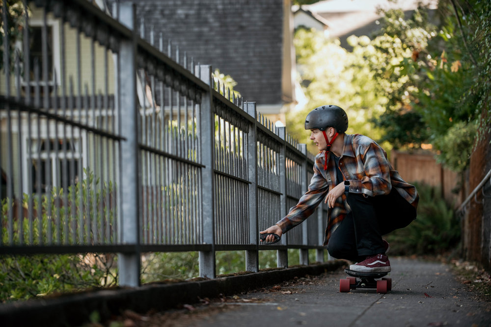Portland E-Skate Inboard uphill