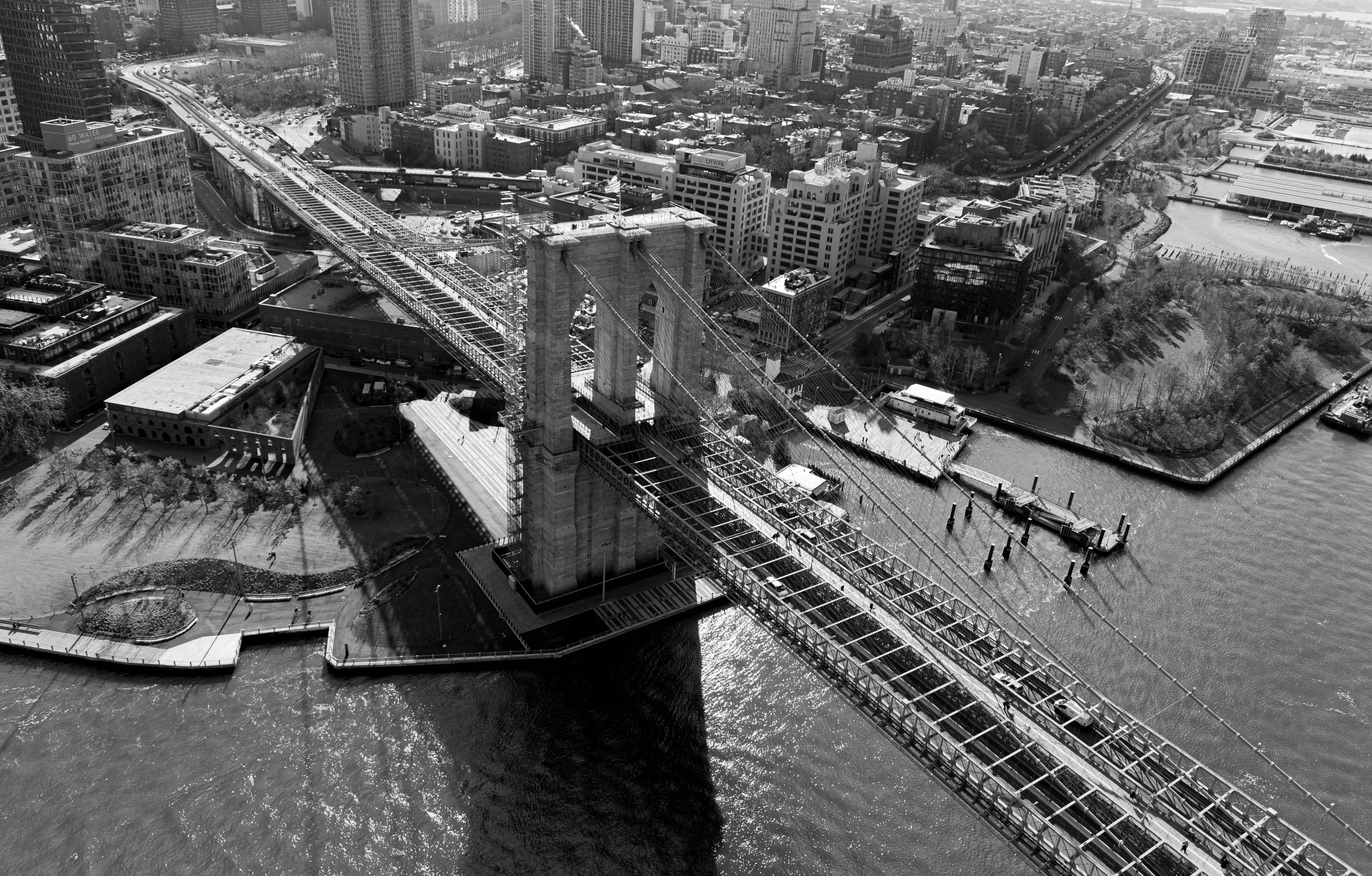 Brooklyn Bridge from the Sky – Suspension in Time