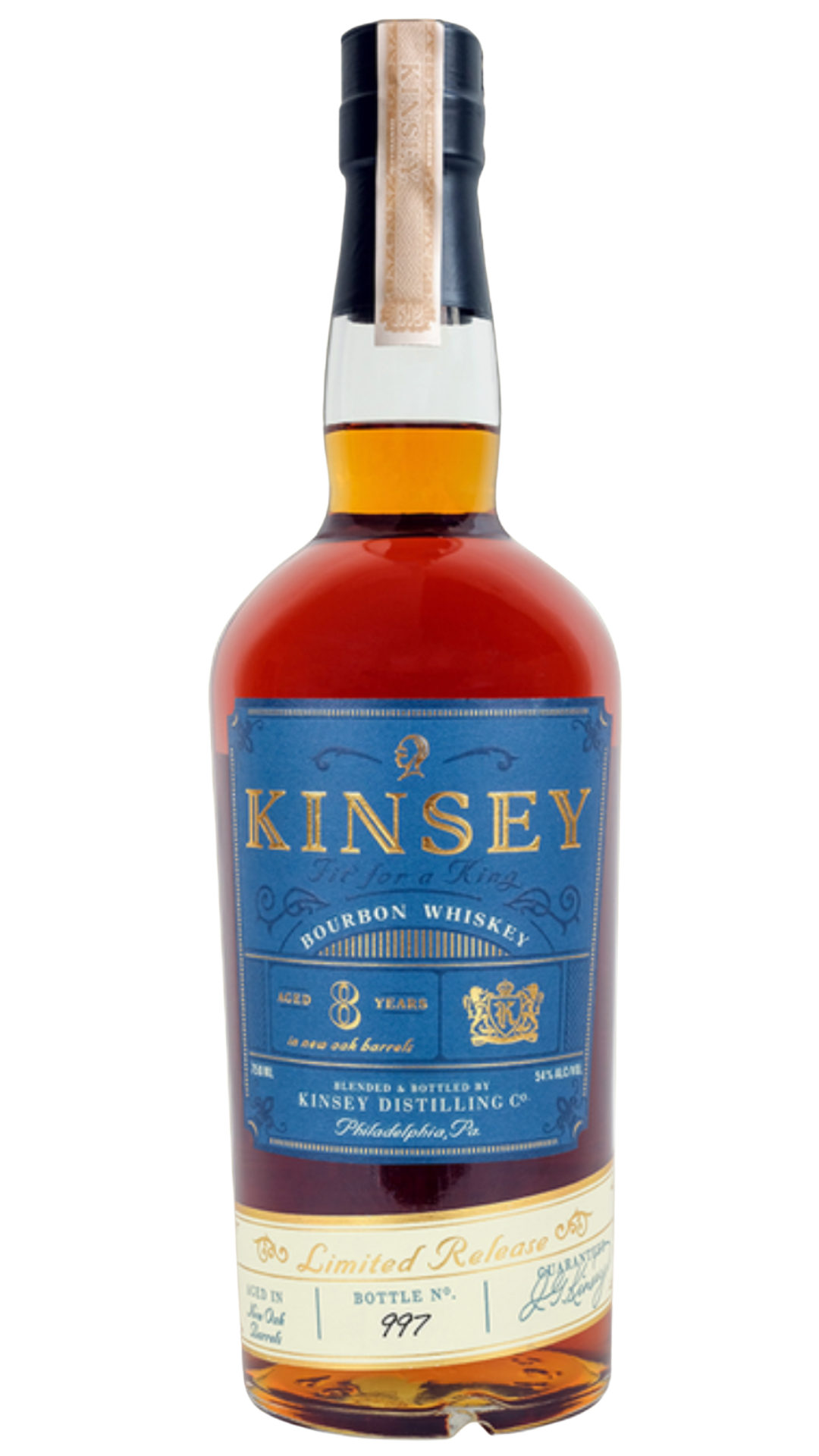 Kinsey blue label bottle