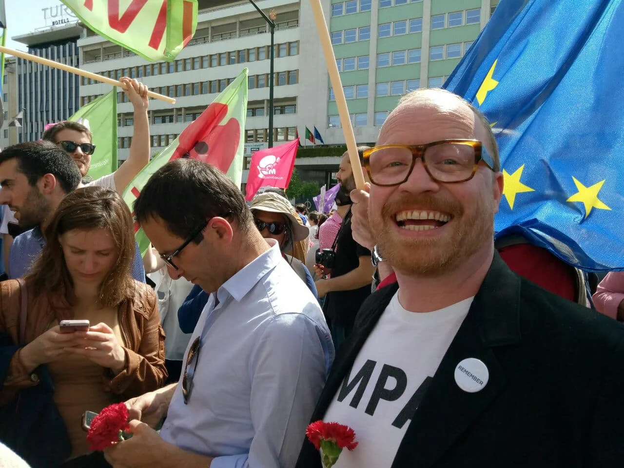 Rasmus Nordqvist at DIEM25's European Spring meet, in Lisbon this week