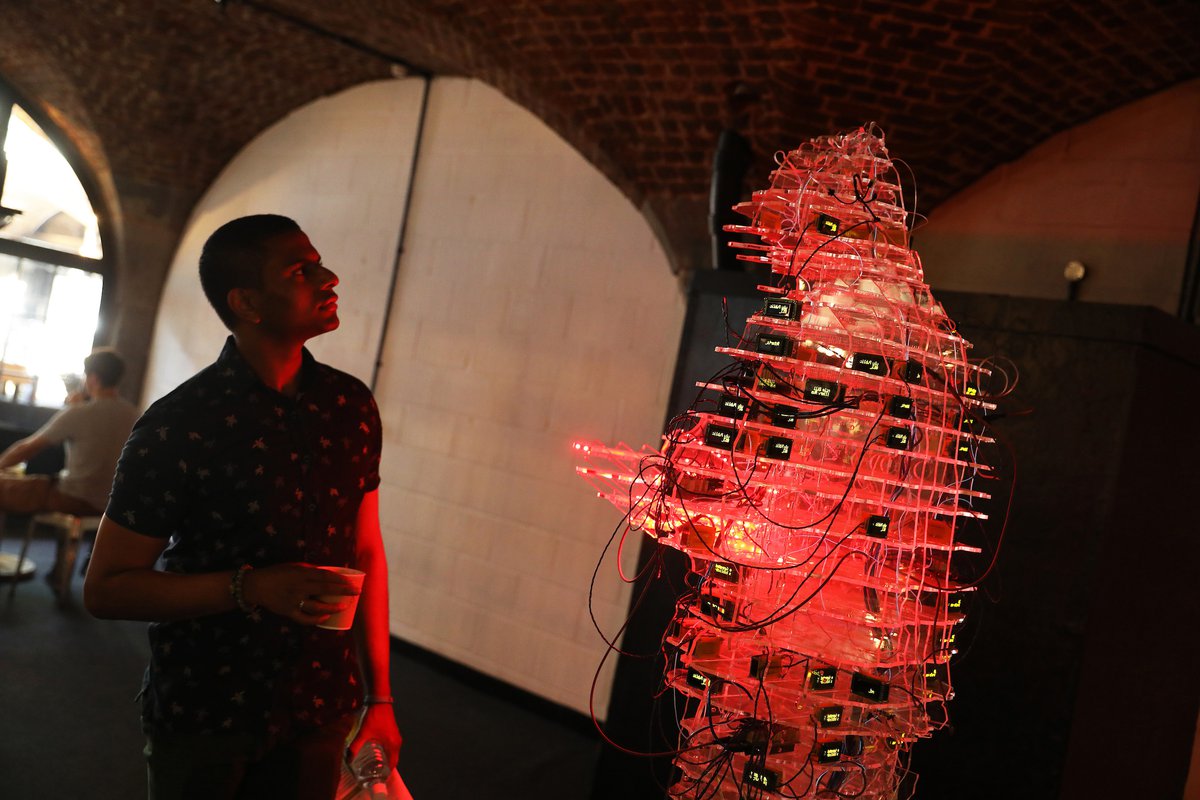 The Reader - a data visualisation sculpture exploring a future where we have embedded chips in our body
