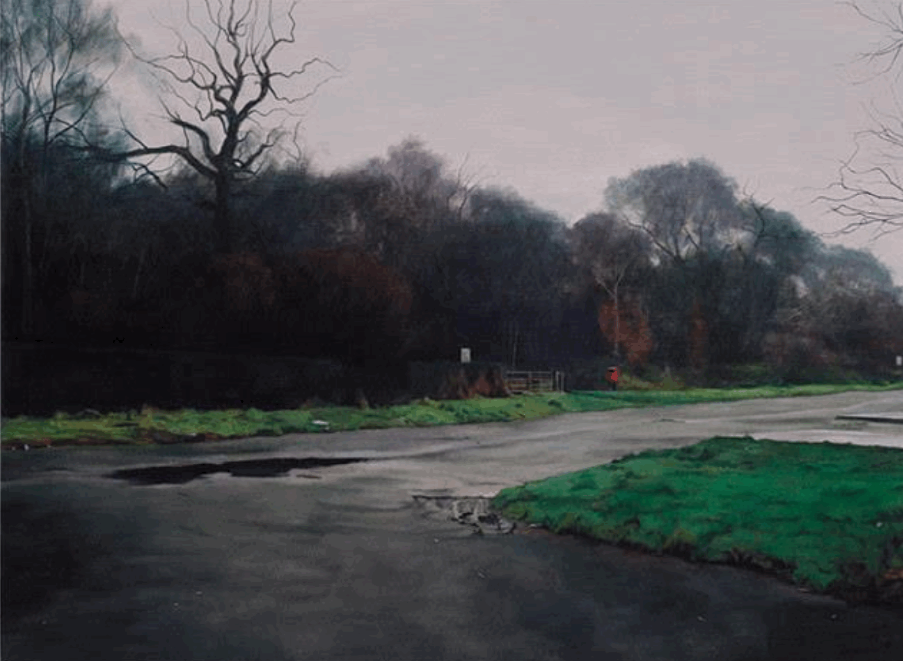 George Shaw, Landscape with Dogshit Bin