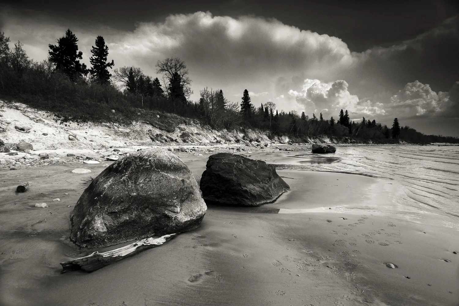 Victoria Beach in B&W