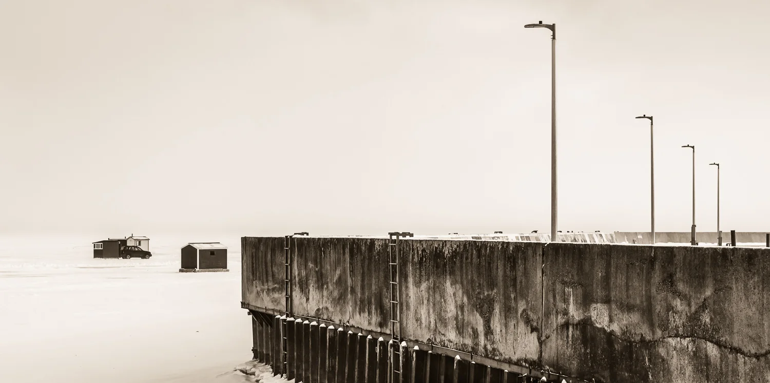 Overlooking Ice Fishermen