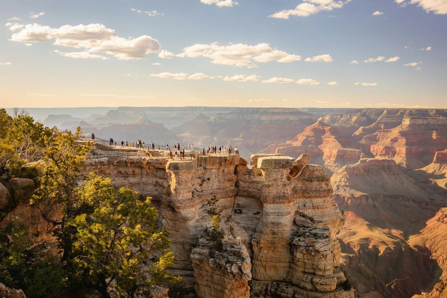 Grand Canyon South Rim viewpoints — sunrise over colorful rock formations
