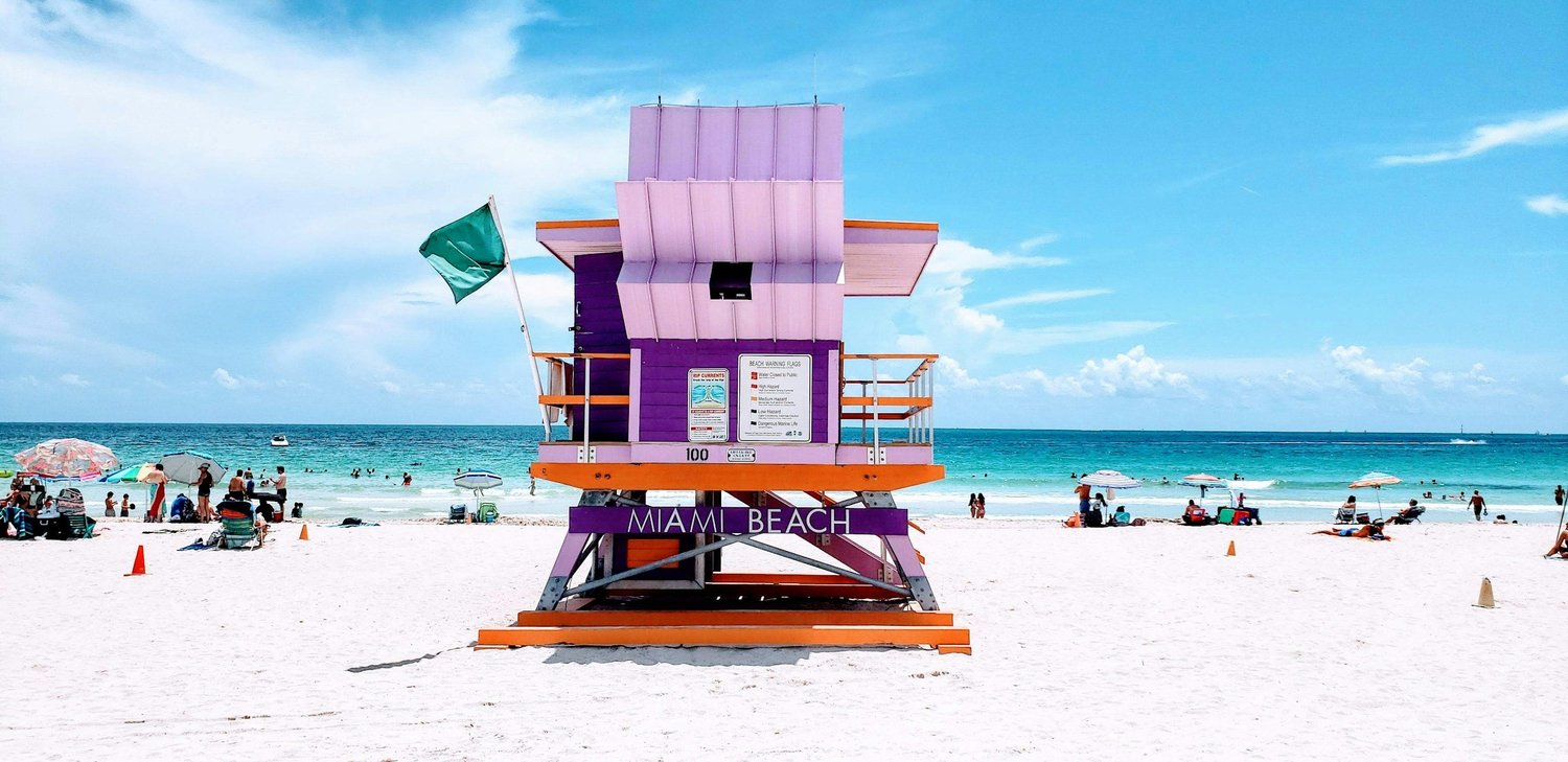 White sand beach along the Atlantic, Miami Beach