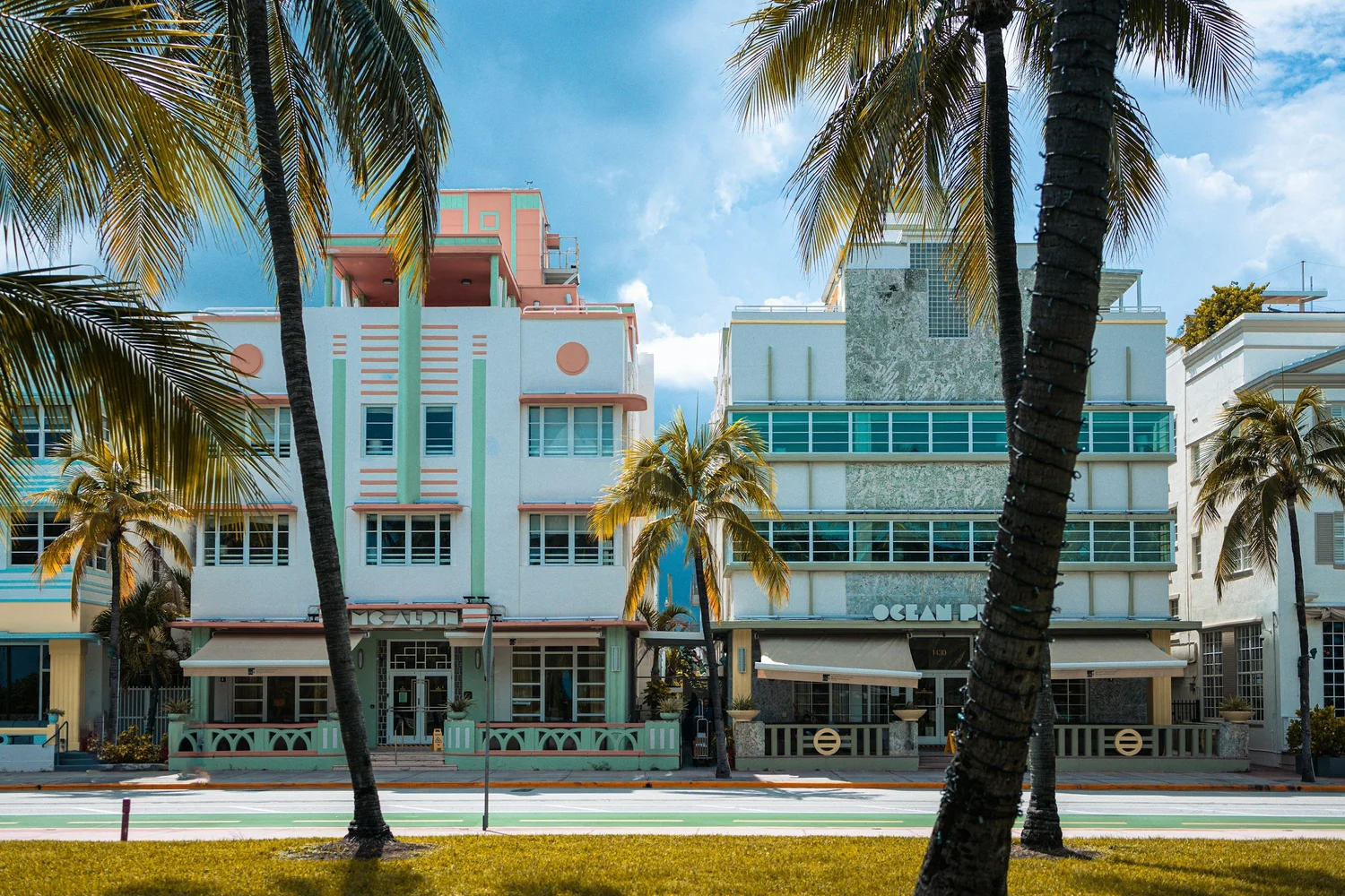 Miami Beach Art Deco Historic District — pastel buildings on Ocean Drive