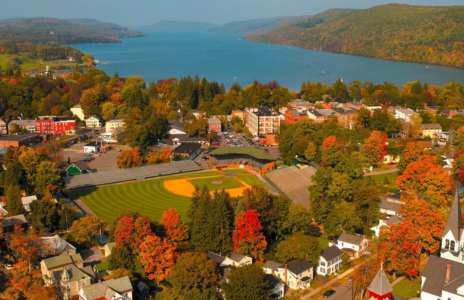 Baseball's Spiritual Home Is a Storybook Village on a Glimmering Lake